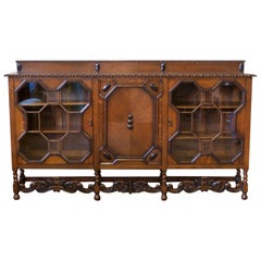 Large Jacobean Style Oak Bookcase