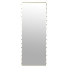 Großer Wandspiegel „Rectangulaire“ von Jacques Adnet aus cremefarbenem Leder für GUBI