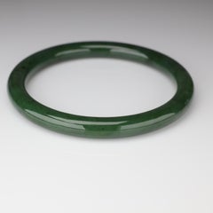 Large Jade Bangle Leaf Green Nephrite