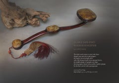Large Jade-Inset Wood Ruyi Scepter, 20th Century