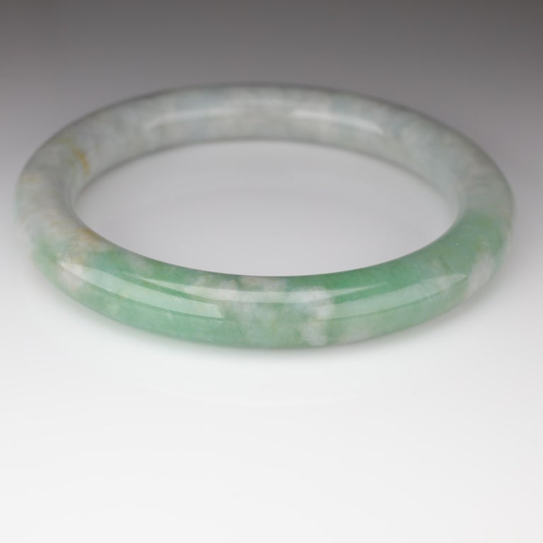 Large Jadeite Jade Bangle Certified Untreated at 1stDibs untreated