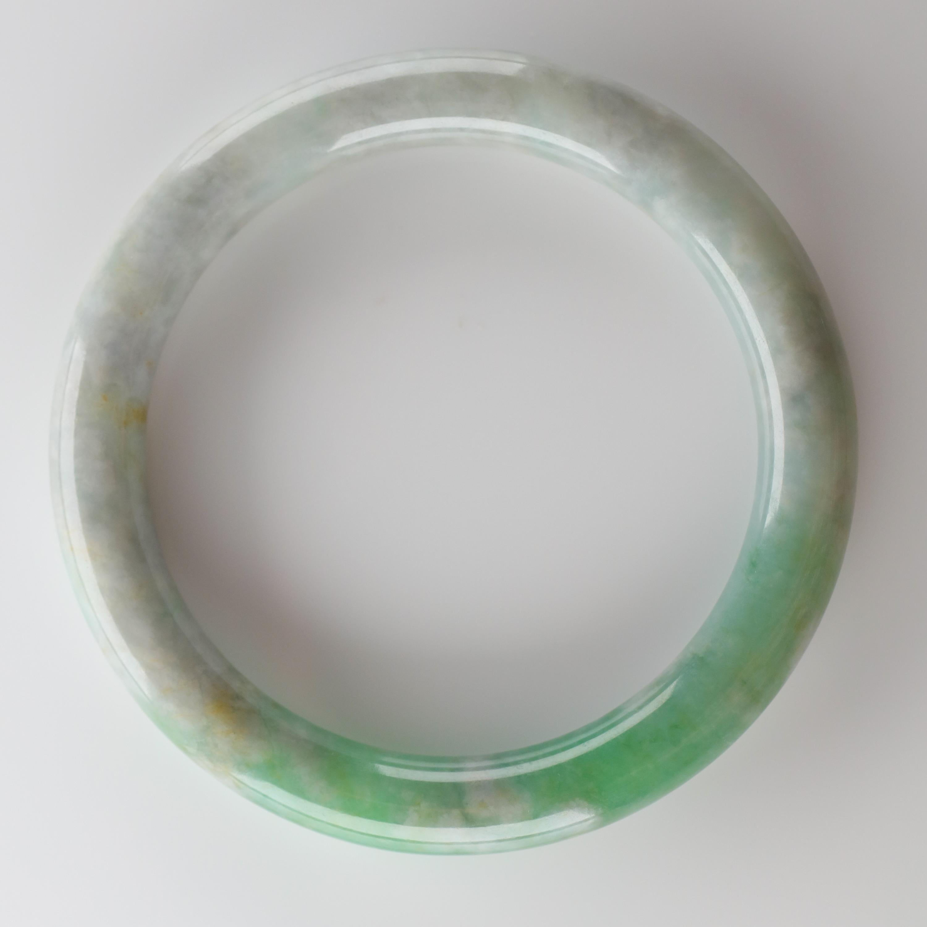 Women's or Men's Large Jadeite Jade Bangle Certified Untreated
