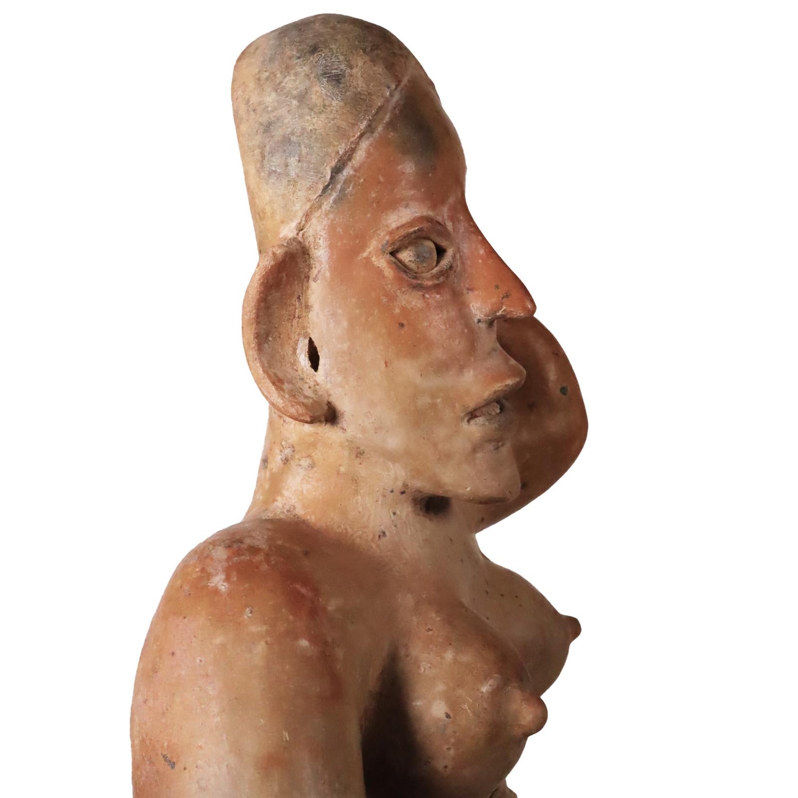 Pre-Columbian Large Jalisco West Mexico Ceramic Figure 