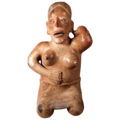 Large Jalisco West Mexico Ceramic Figure "Me Gusta!" with Provenance
