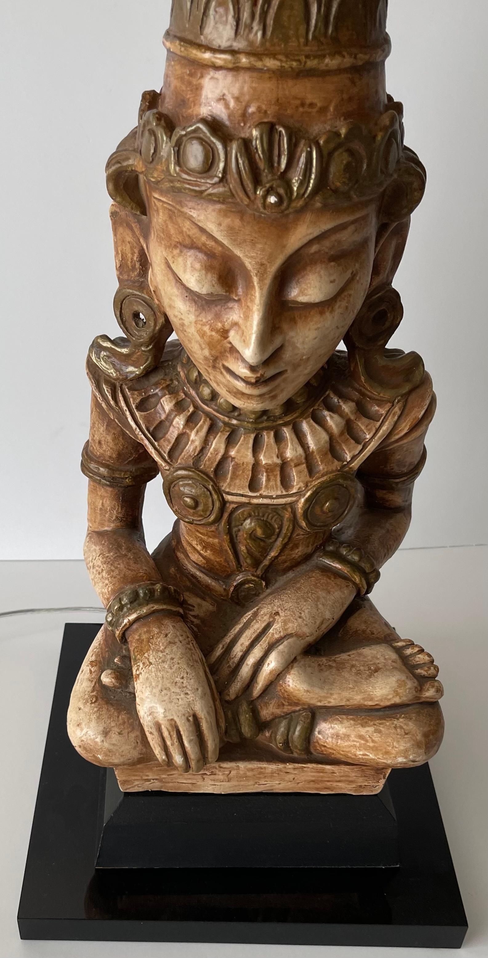 Large James Mont Style Buddha Lamp In Good Condition For Sale In Stamford, CT