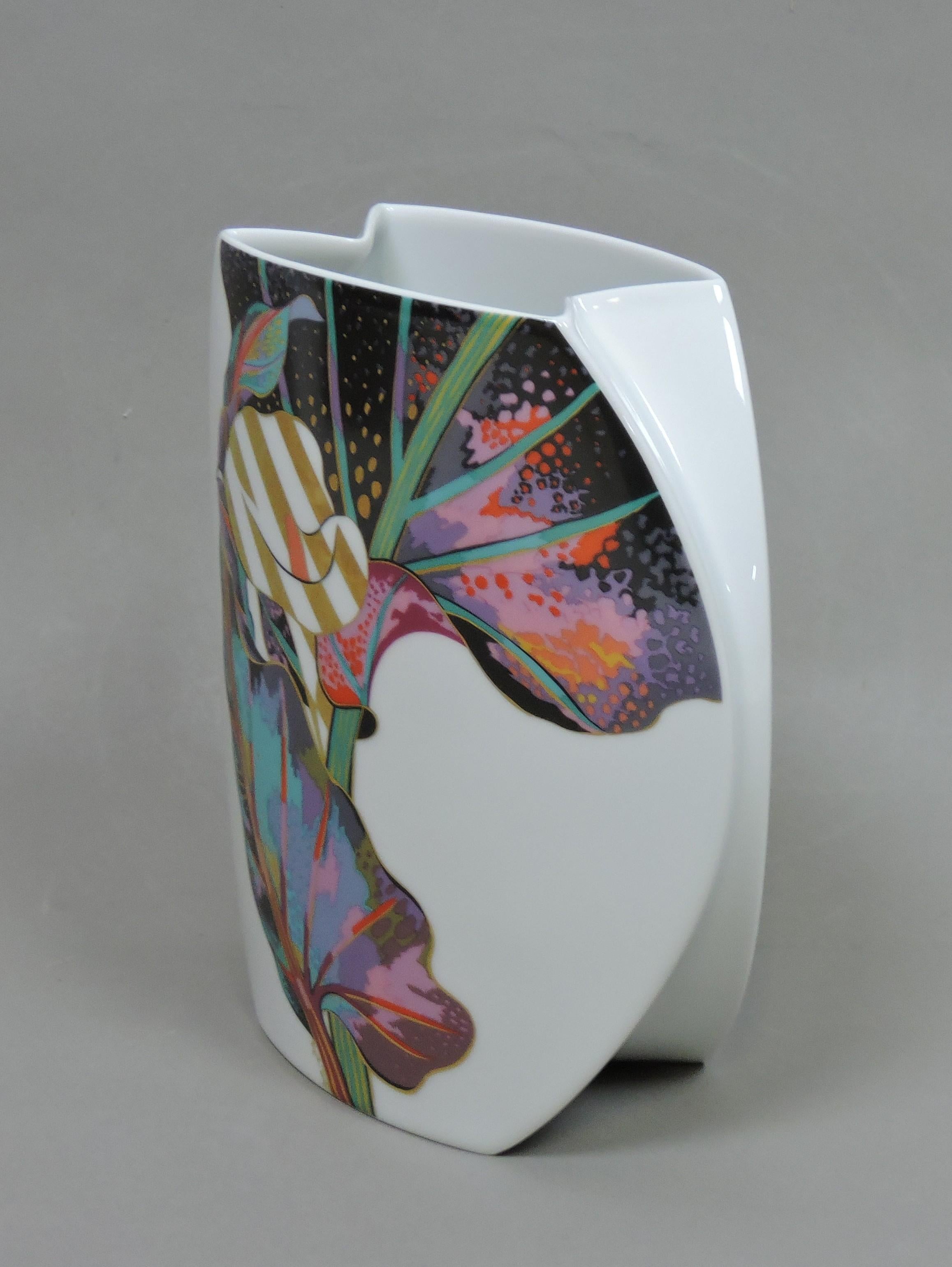 Post-Modern Large Jan Van Der Vaart Porcelain Taurus Vase for Rosenthal Studio Line For Sale