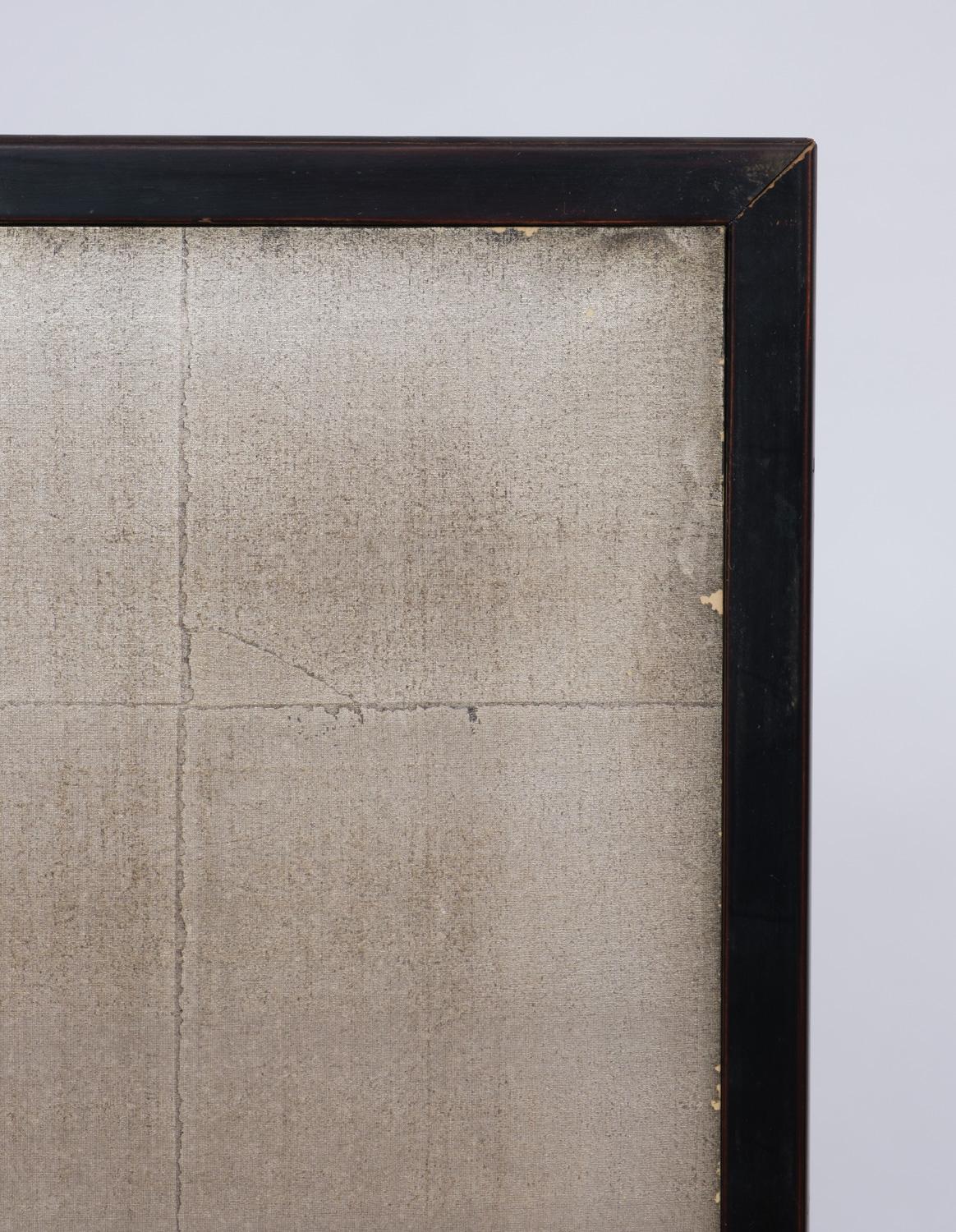 Large Japanese 2-Panel Byôbu 屏風 'Room Divider' with Painting of Bamboo & a Poem For Sale 2