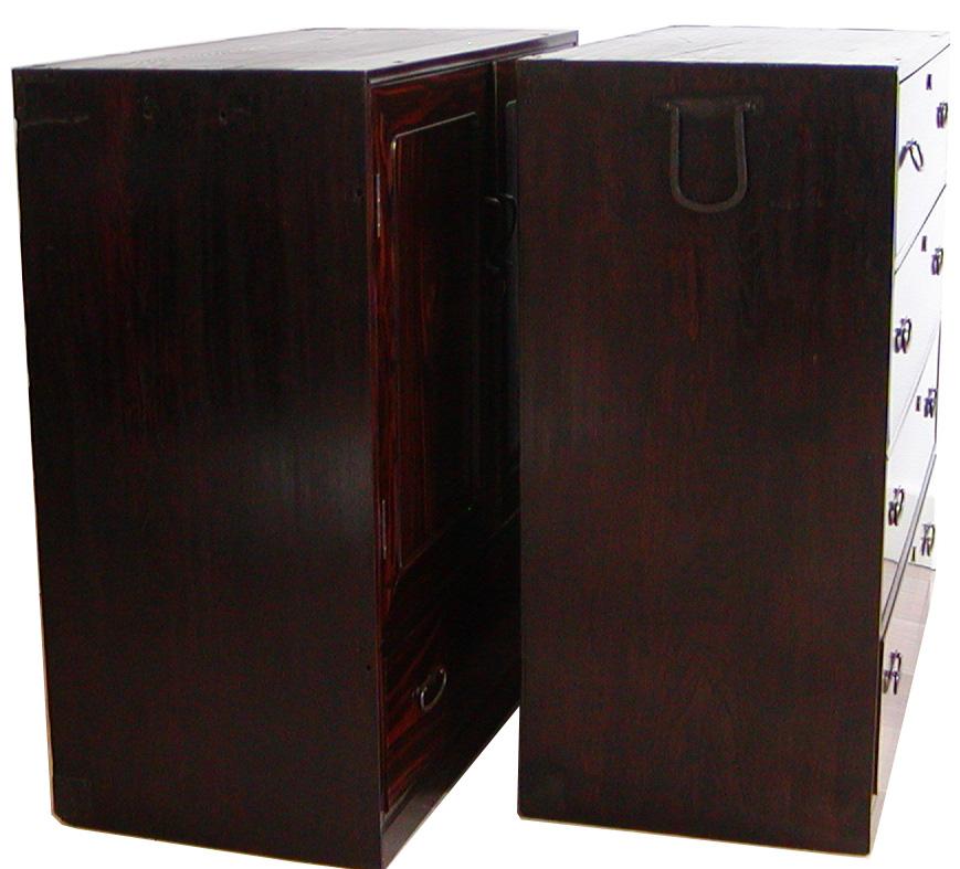 Rosewood Large Japanese 3-section Clothing Chest For Sale