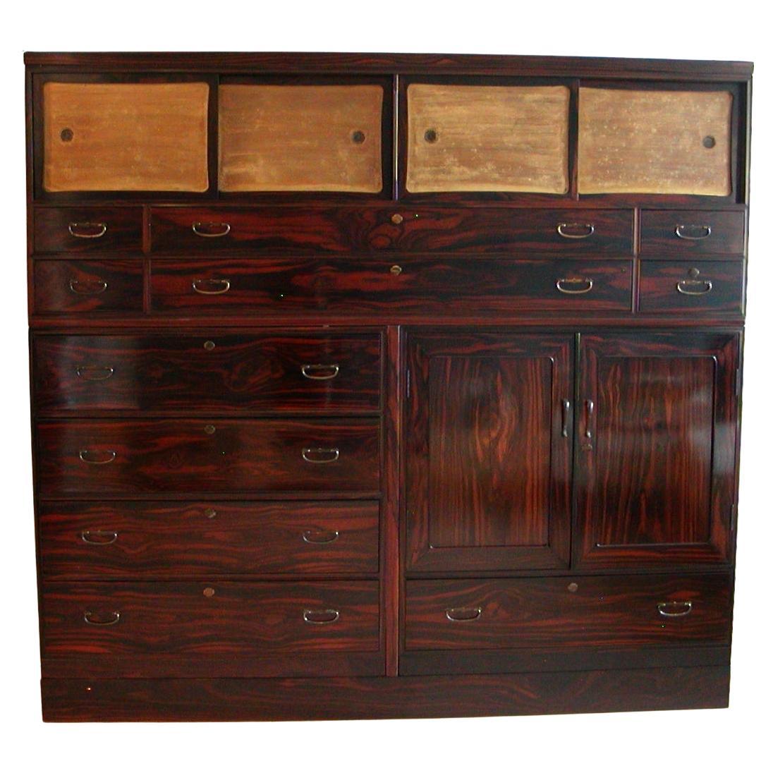 Large Japanese 3-section Clothing Chest For Sale