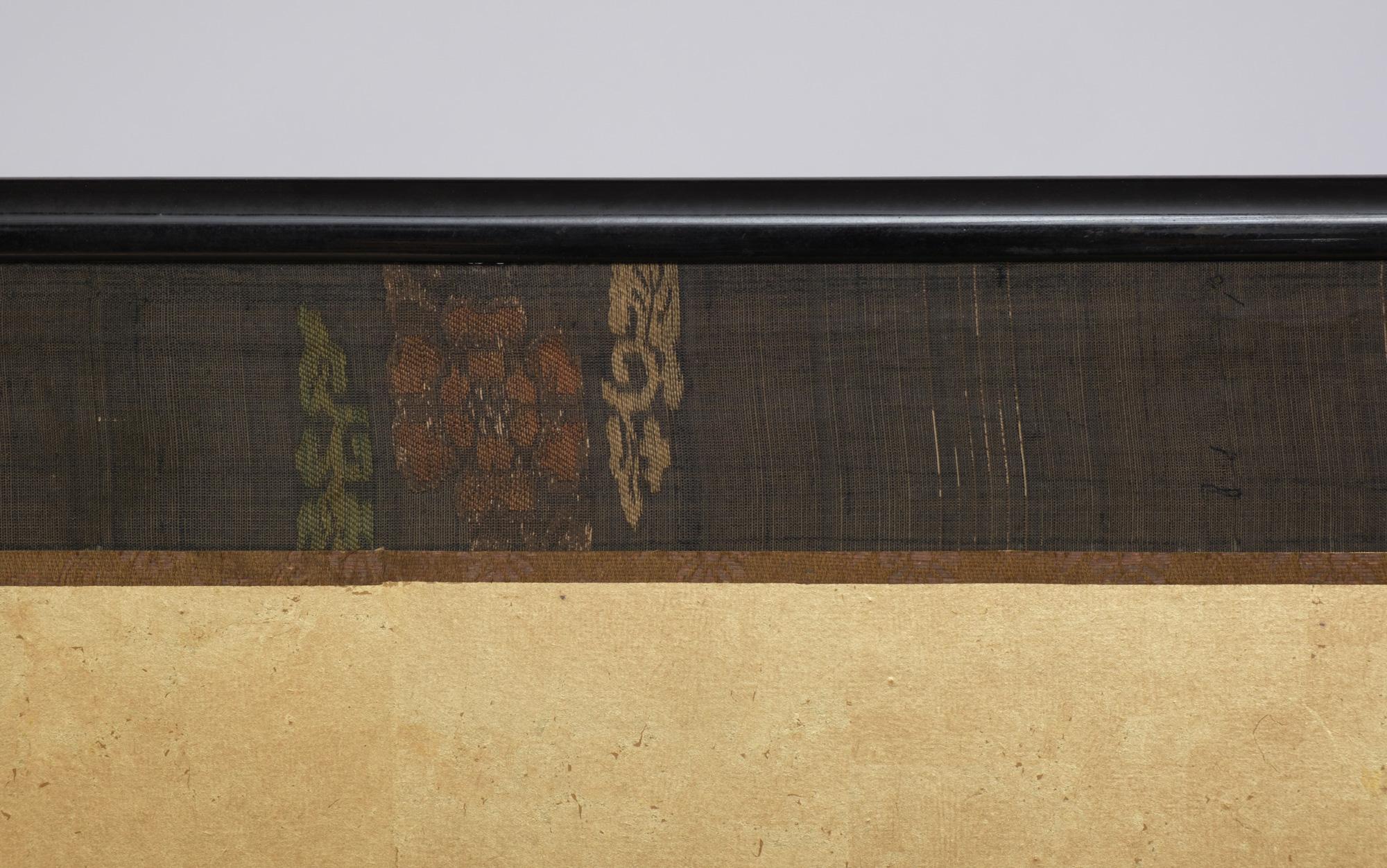 Large Japanese 6-panel byôbu 屏風 (folding screen) with Edo genre painting For Sale 2