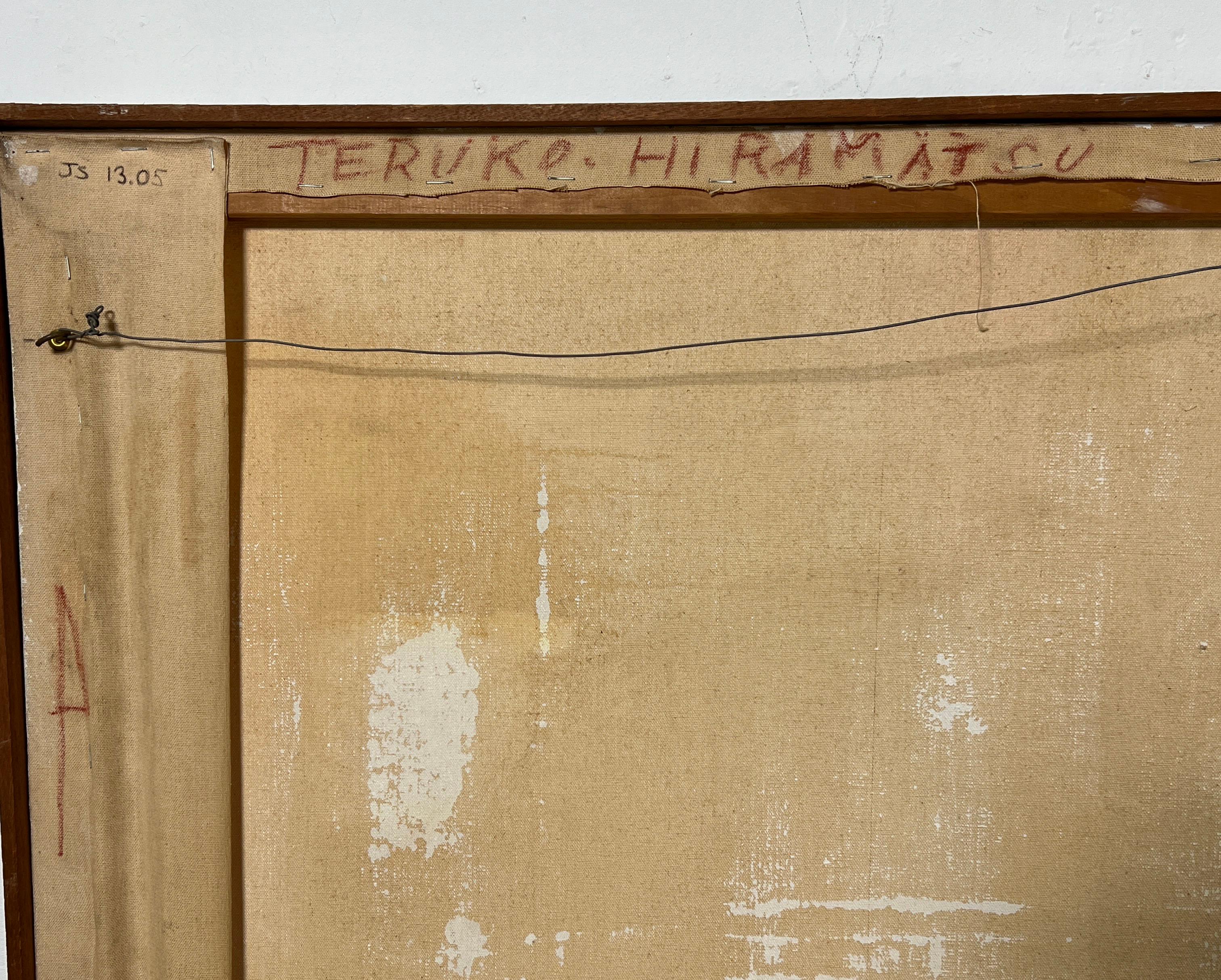 Large Japanese Abstract Painting by Teruko Hiramatsu, ca. 1960s For Sale 5
