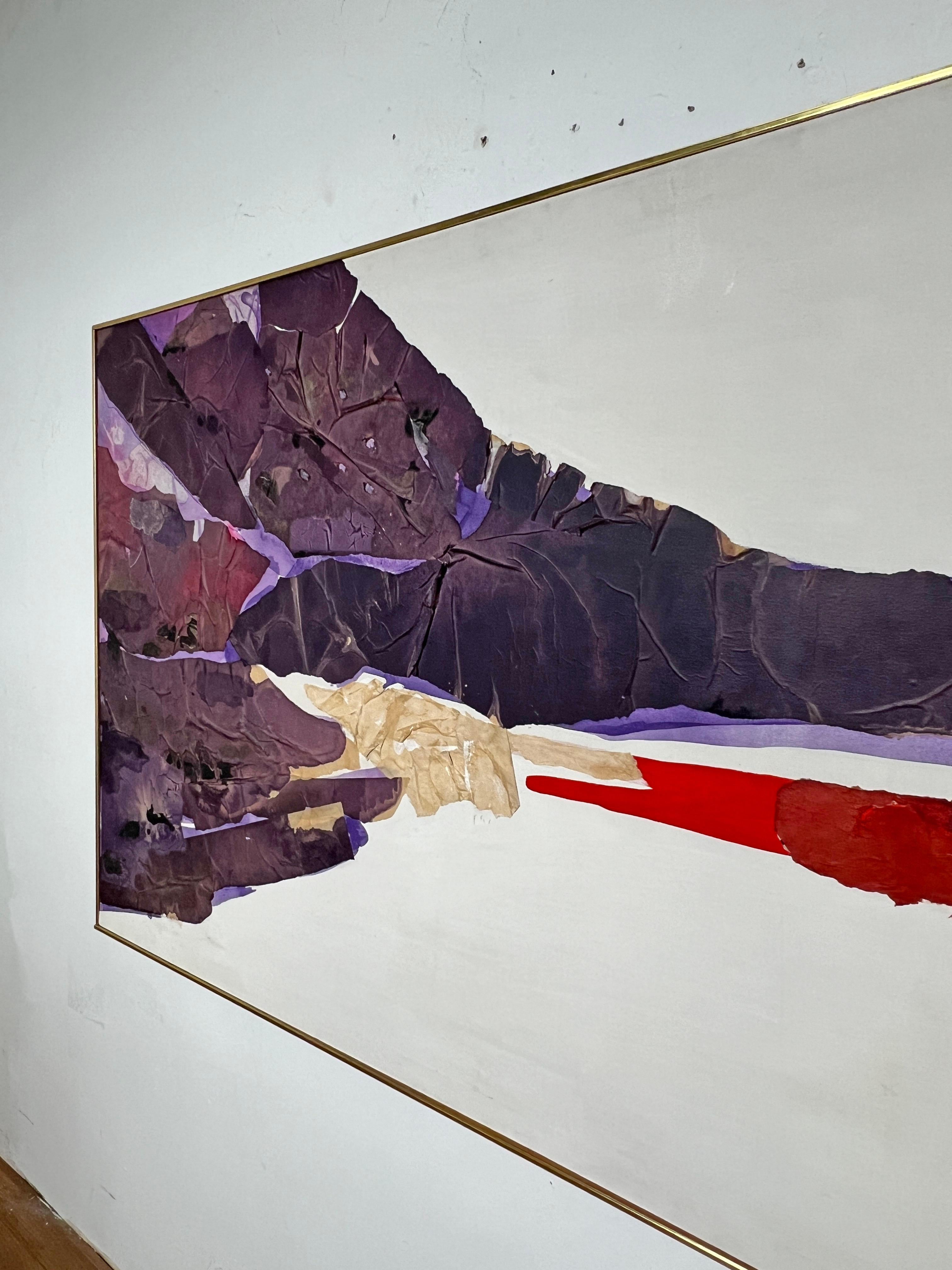 Mid-Century Modern Large Japanese Abstract Painting by Teruko Hiramatsu, ca. 1960s For Sale
