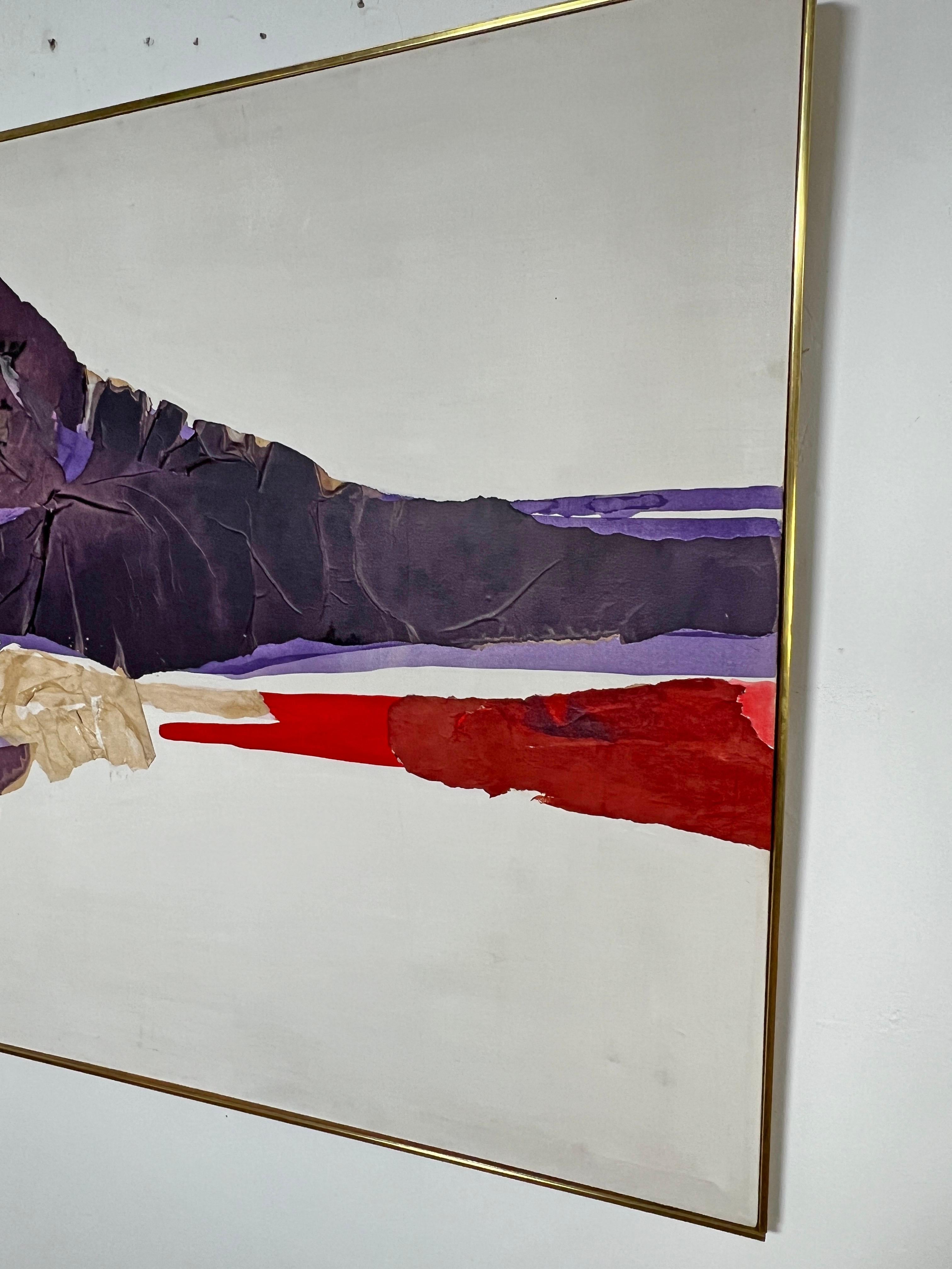 American Large Japanese Abstract Painting by Teruko Hiramatsu, ca. 1960s For Sale