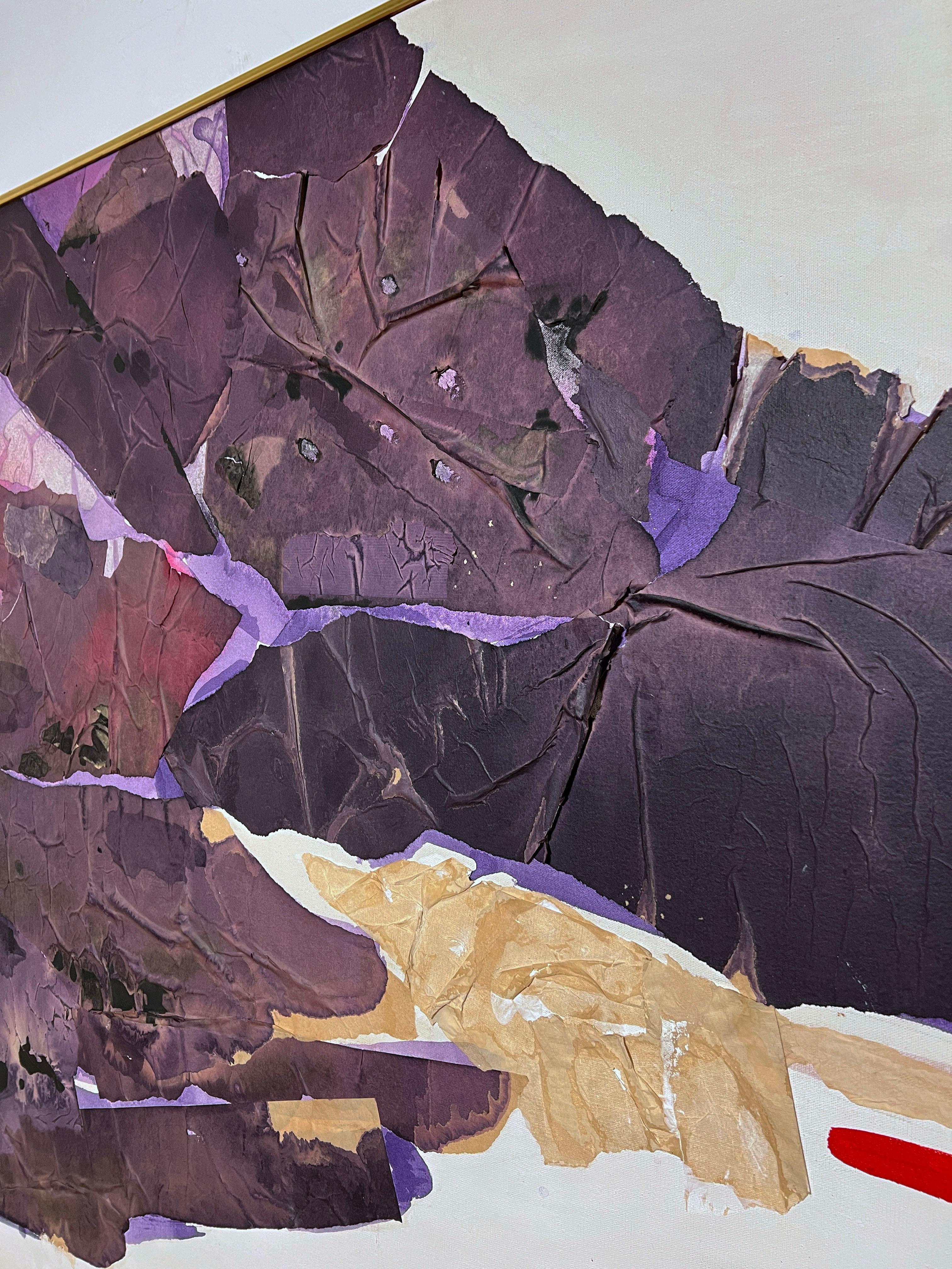 Large Japanese Abstract Painting by Teruko Hiramatsu, ca. 1960s In Good Condition For Sale In Peabody, MA