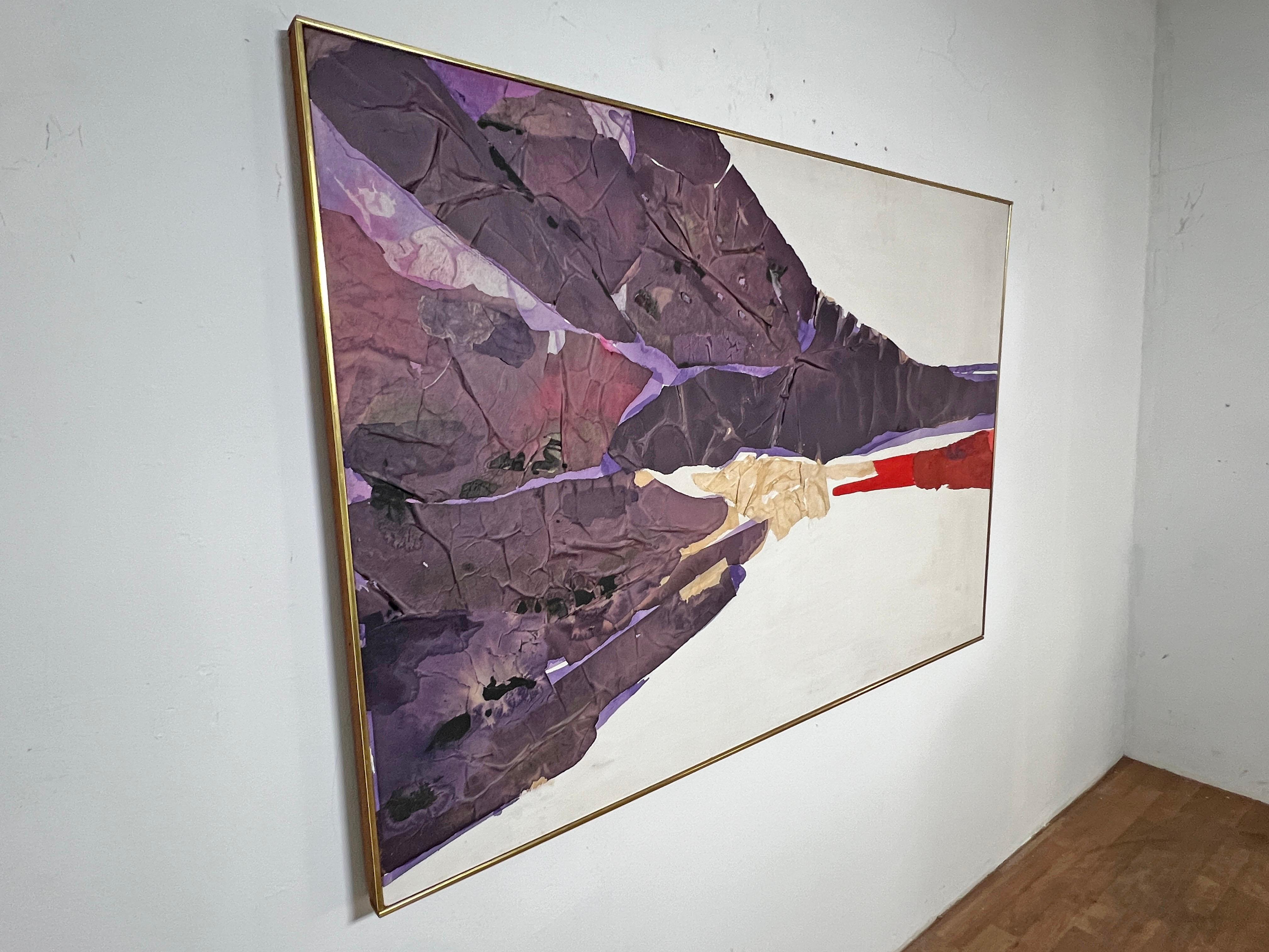 Mid-20th Century Large Japanese Abstract Painting by Teruko Hiramatsu, ca. 1960s For Sale
