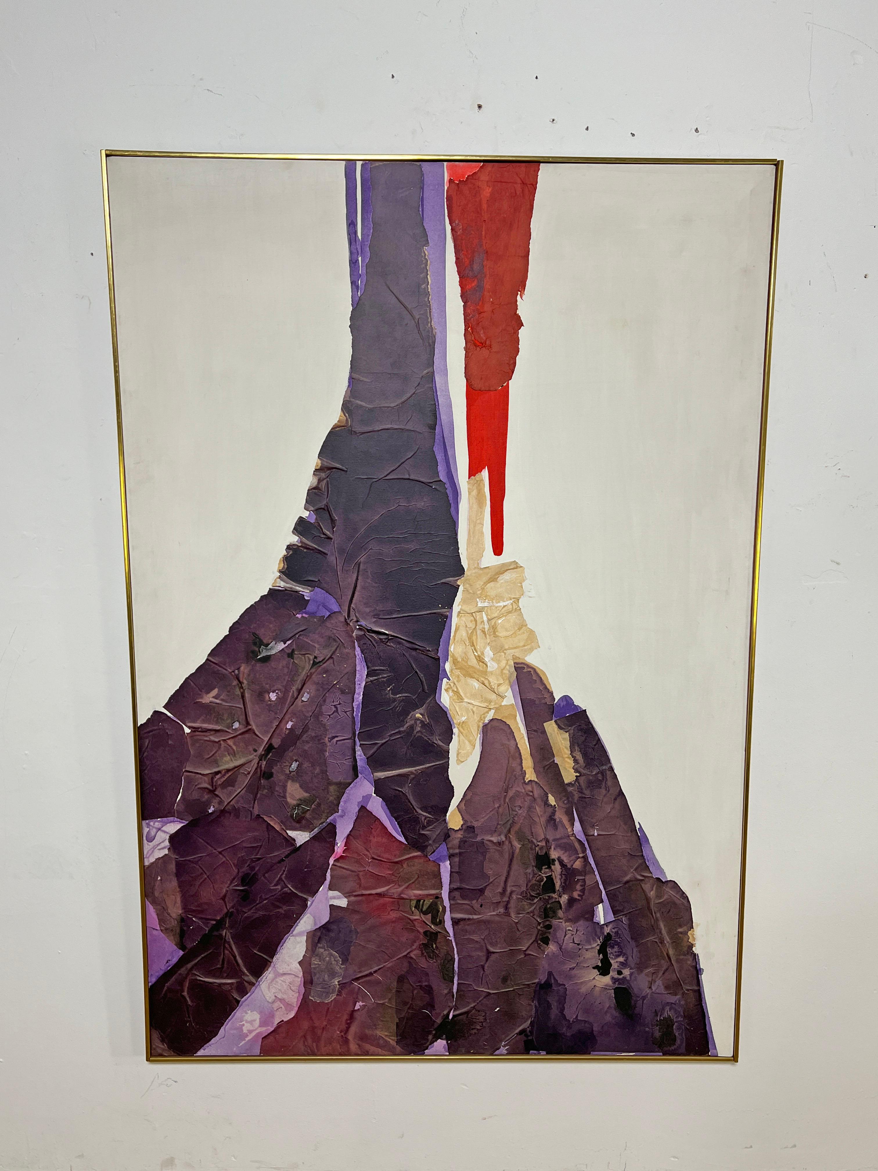 Large Japanese Abstract Painting by Teruko Hiramatsu, ca. 1960s For Sale 2