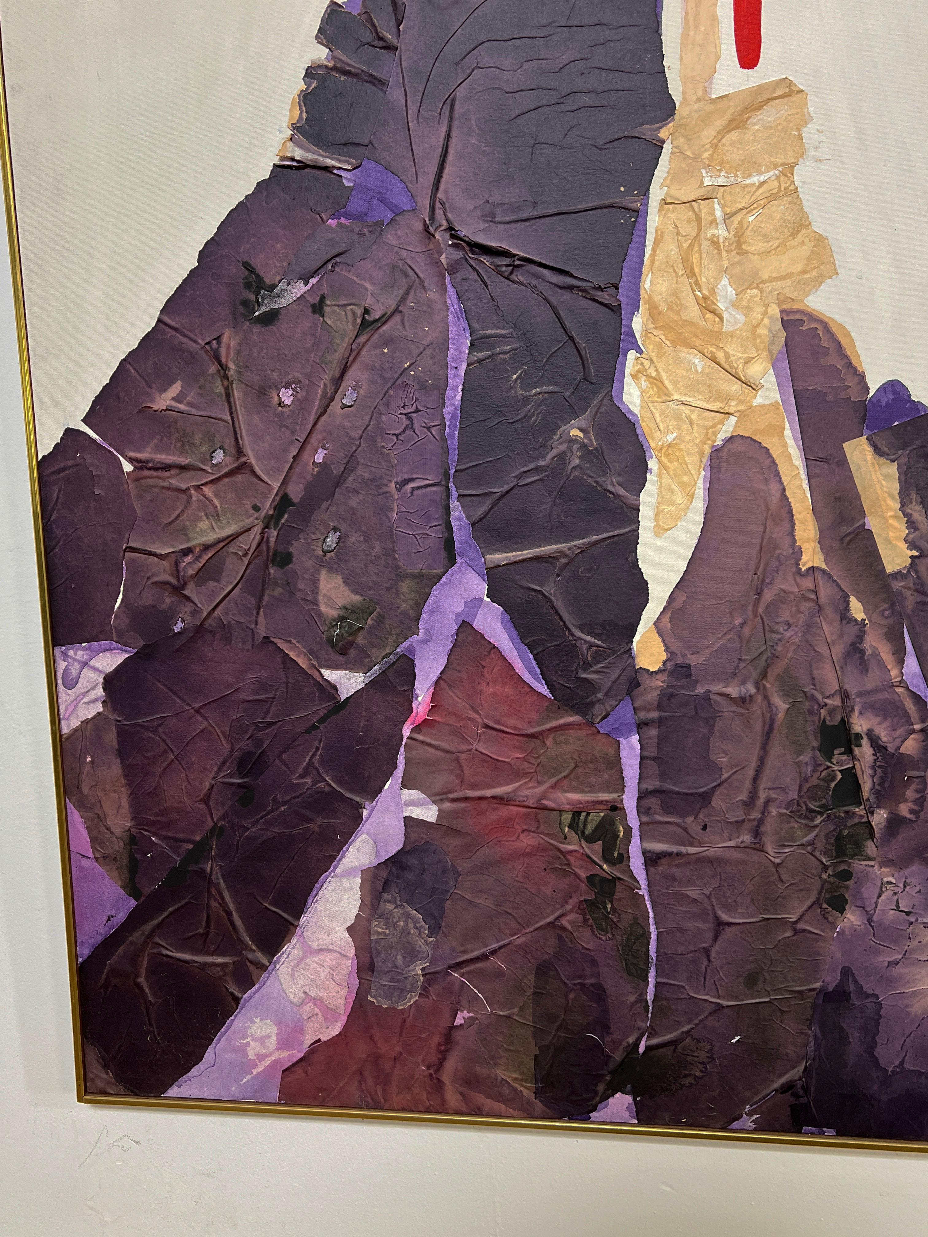 Large Japanese Abstract Painting by Teruko Hiramatsu, ca. 1960s For Sale 3