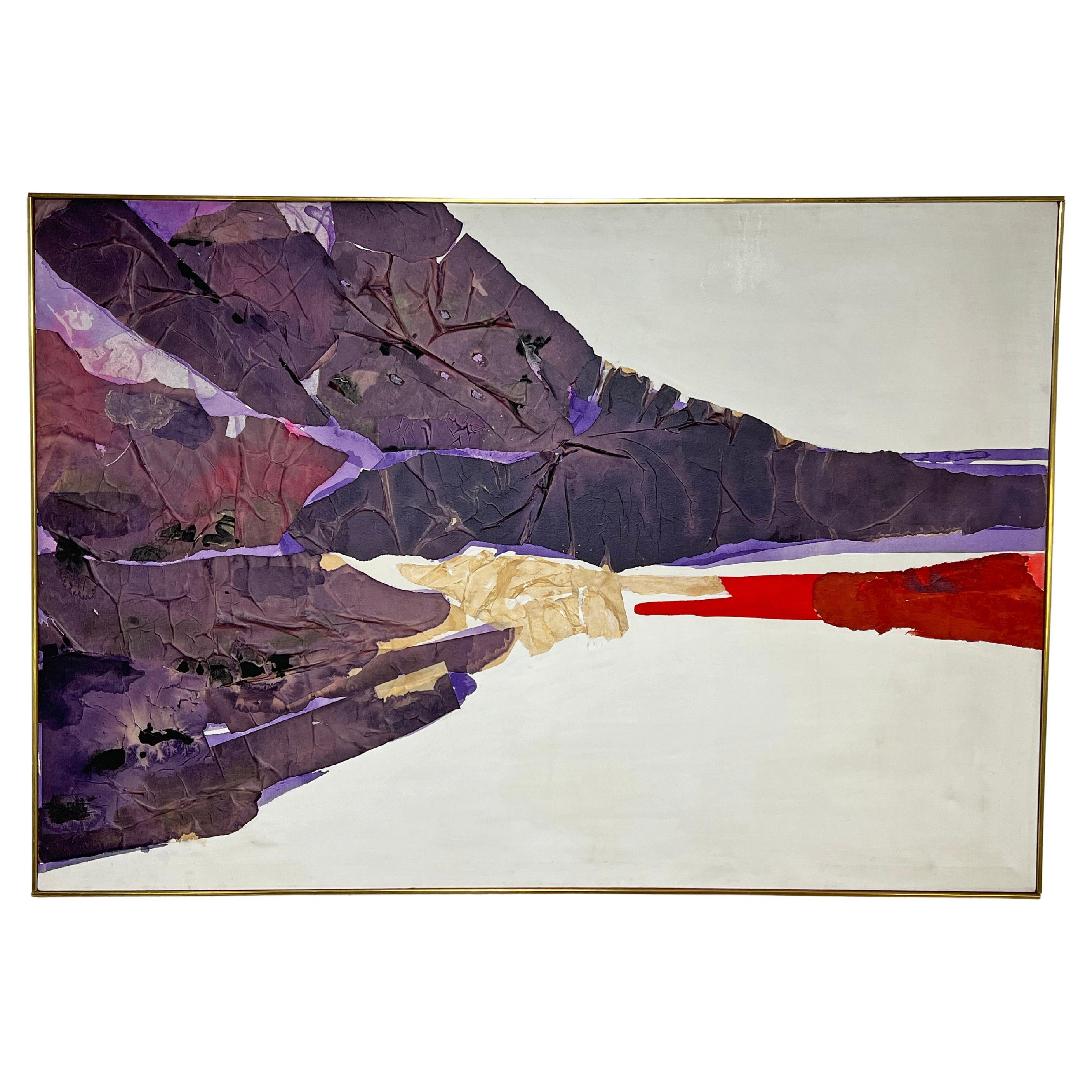 Large Japanese Abstract Painting by Teruko Hiramatsu, ca. 1960s