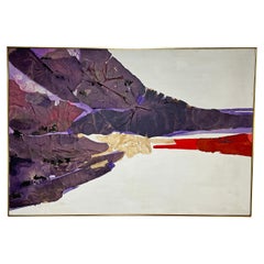 Gran cuadro abstracto japonés de Teruko Hiramatsu, ca. 1960