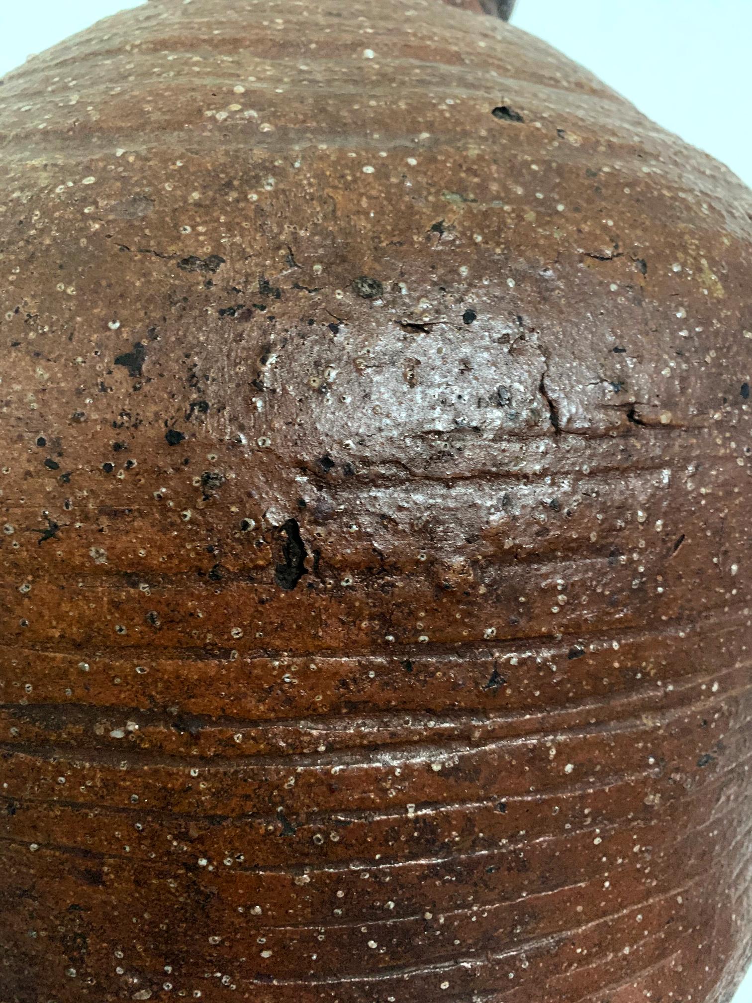 Large Japanese Antique Shigaraki Tsubo Jar For Sale 4