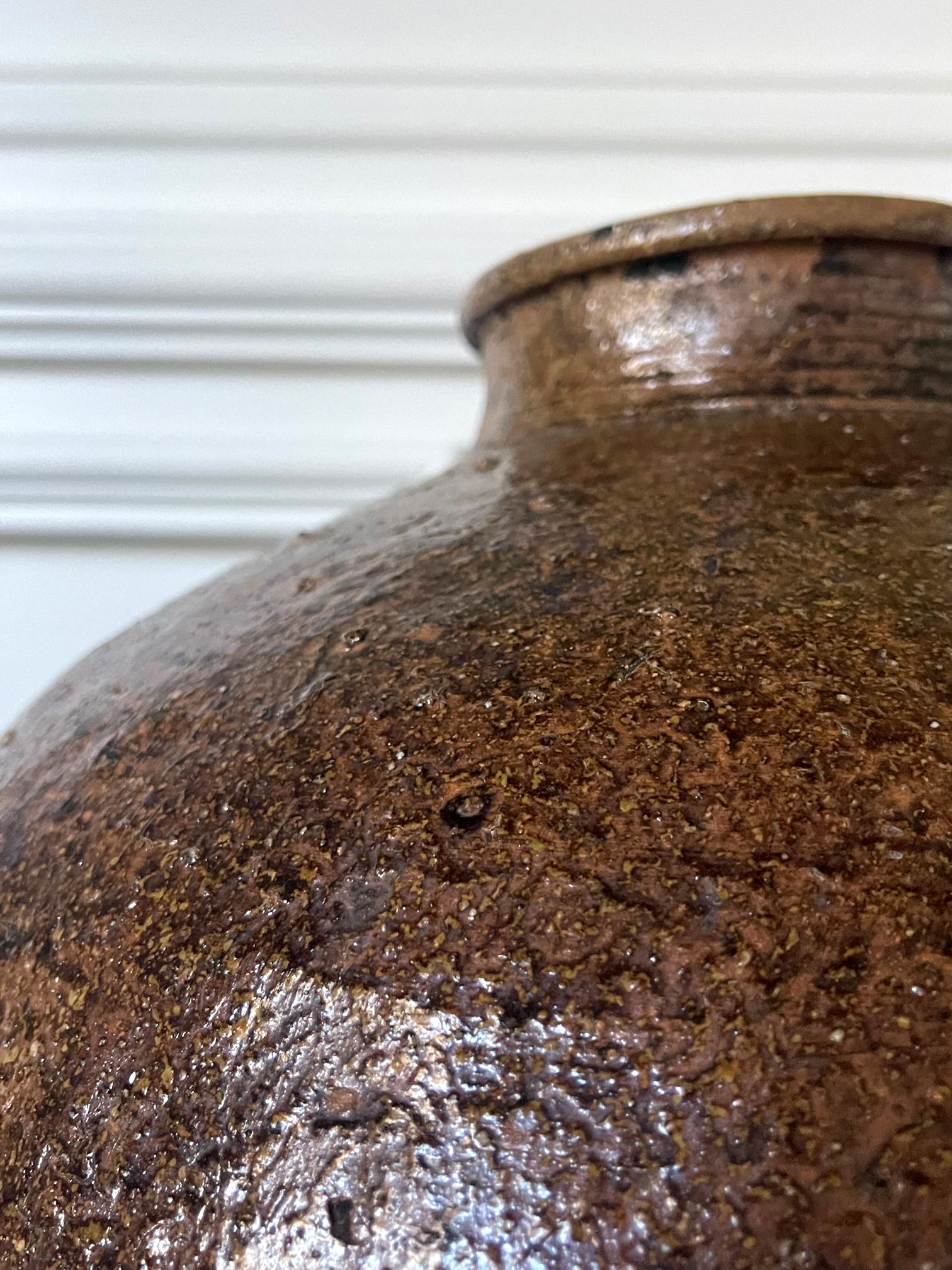 Large Japanese Antique Tokoname Tsubo Stoneware Floor Jar 8