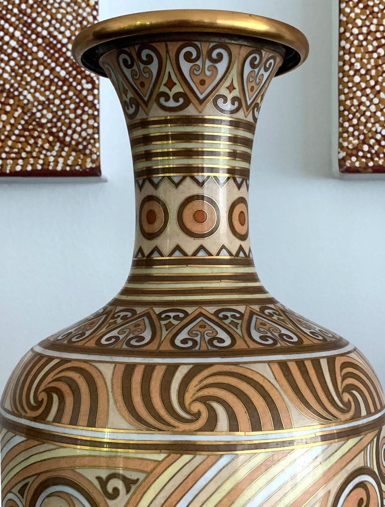 Large Japanese Art Deco Cloisonne Vase at 1stDibs