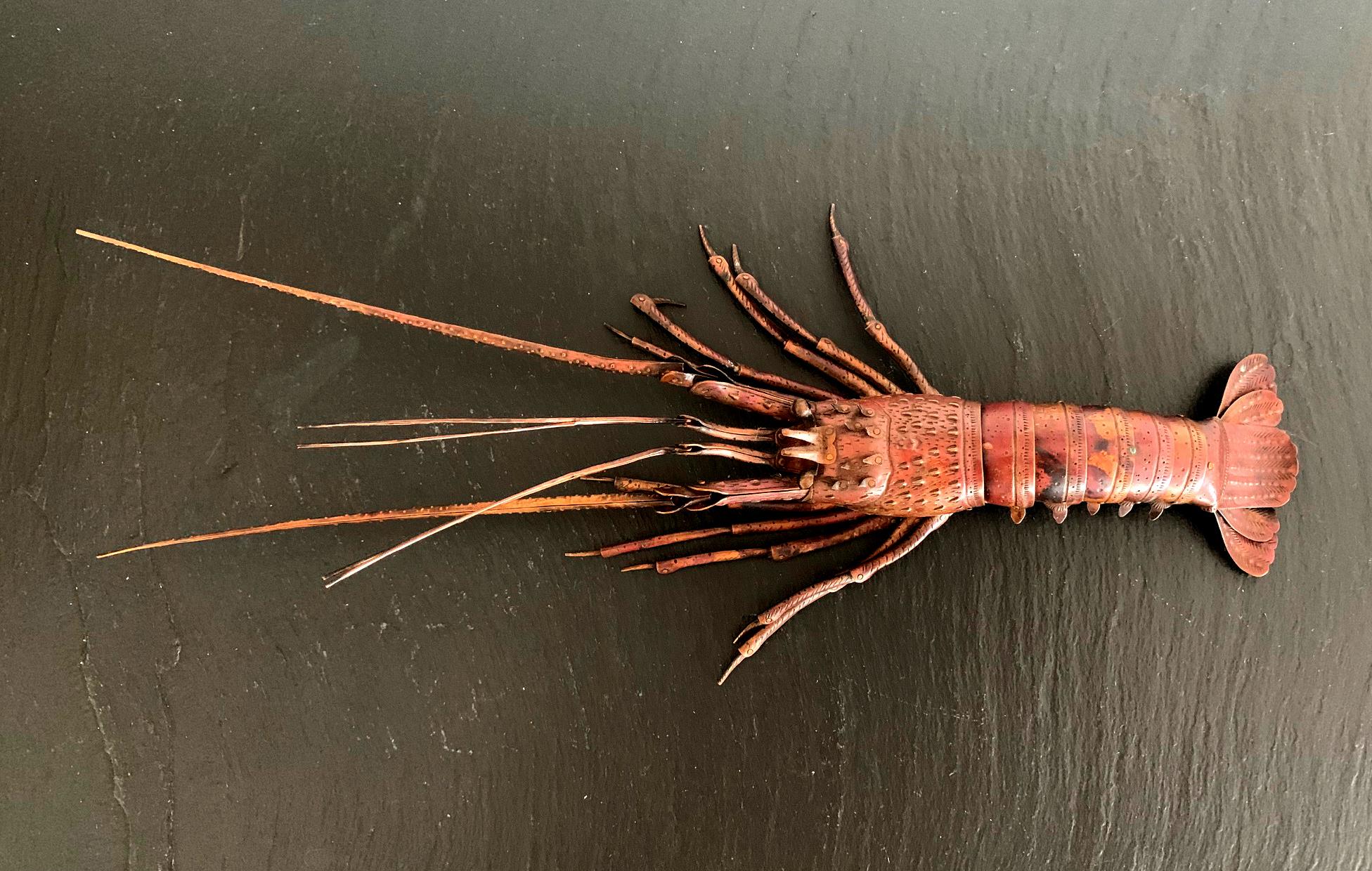 Large Japanese Articulate Lobster Okimono Meiji Period Signed In Good Condition In Atlanta, GA