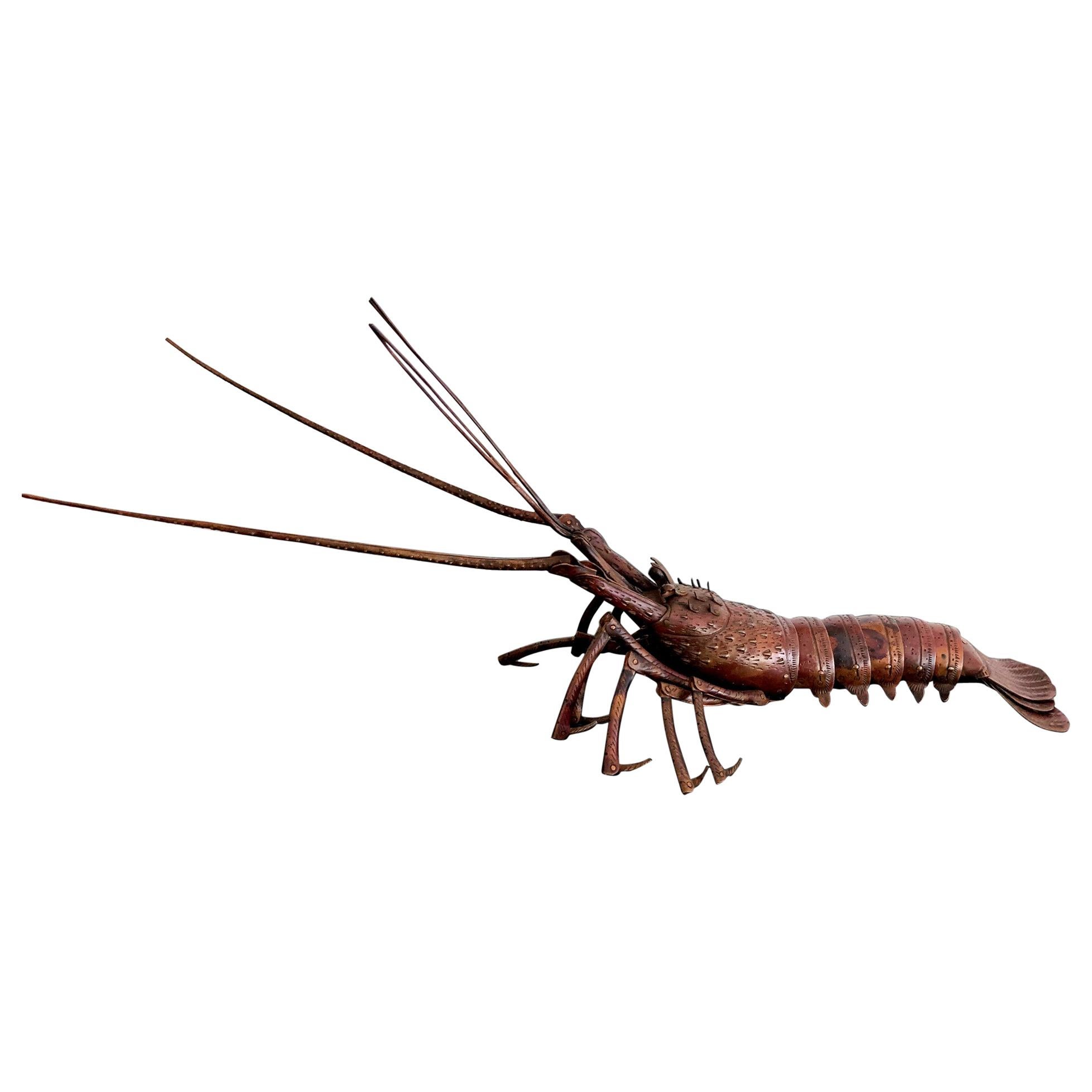 Large Japanese Articulate Lobster Okimono Meiji Period Signed