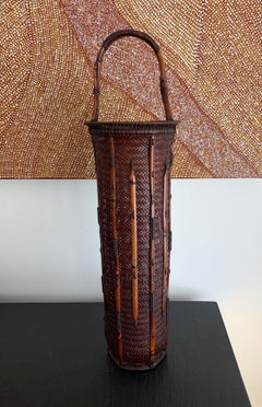 Grand panier japonais en bambou Ikebana de Maeda Chikubosai I