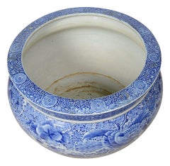 Grande fioriera giapponese in porcellana blu e bianca, 1900 circa