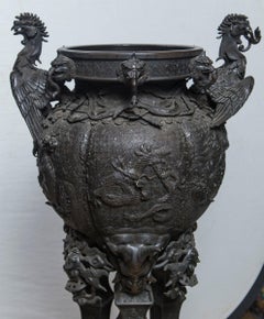 Large Japanese Bronze Koro (incense burner)