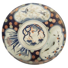 Großer japanischer Keramikteller von Fukagawa Seiji Company