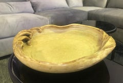 Japanese Asian Signed Stamped Large Ceramic Pottery Glazed Low Bowl Charger