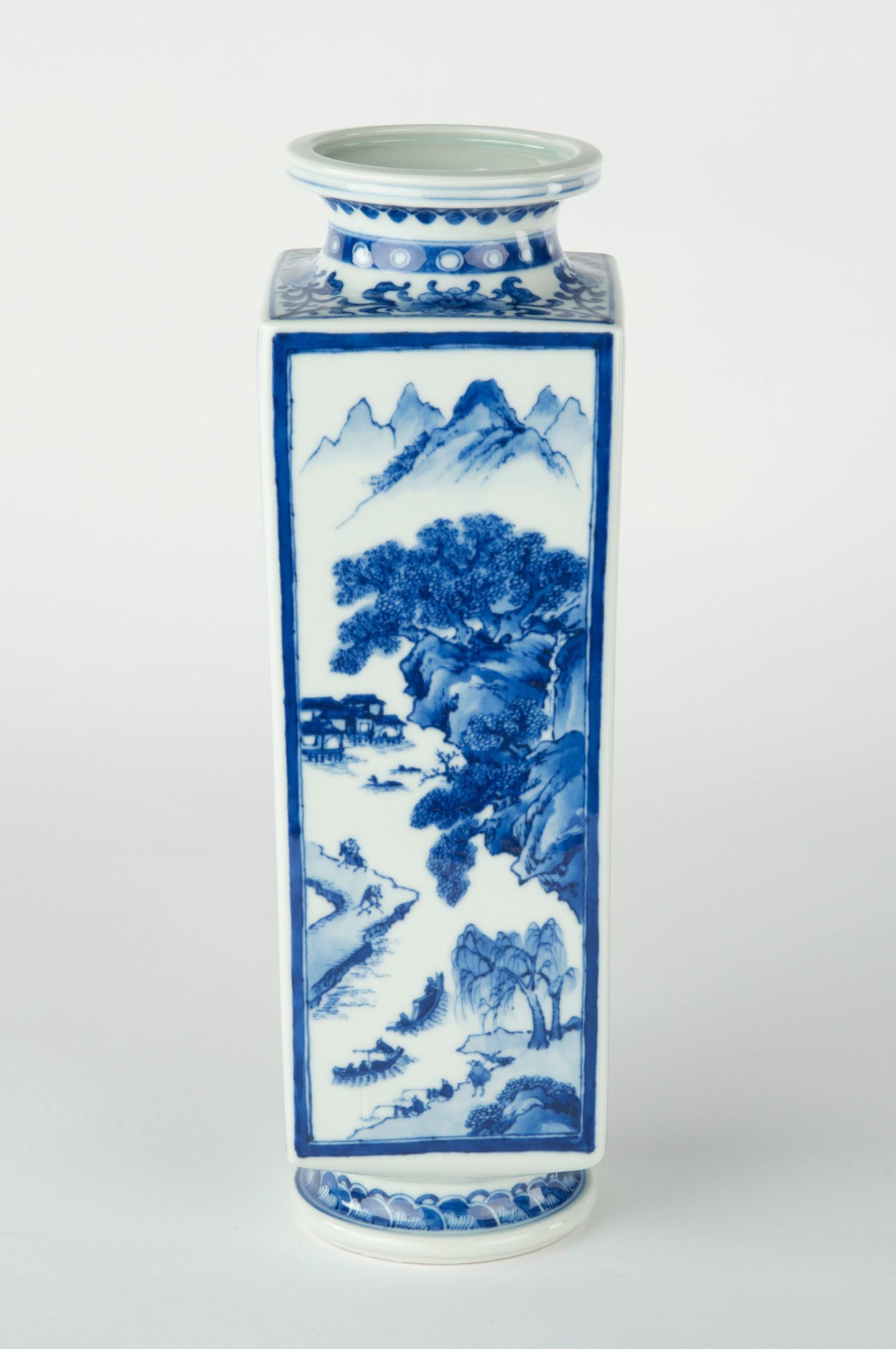 Japonais Grand vase en céramique japonaise par Makuzu Kozan en vente