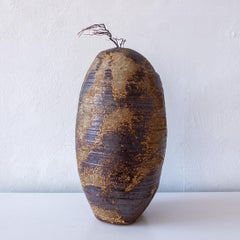 Large Japanese Ceramic Weed Pot Vase Signed