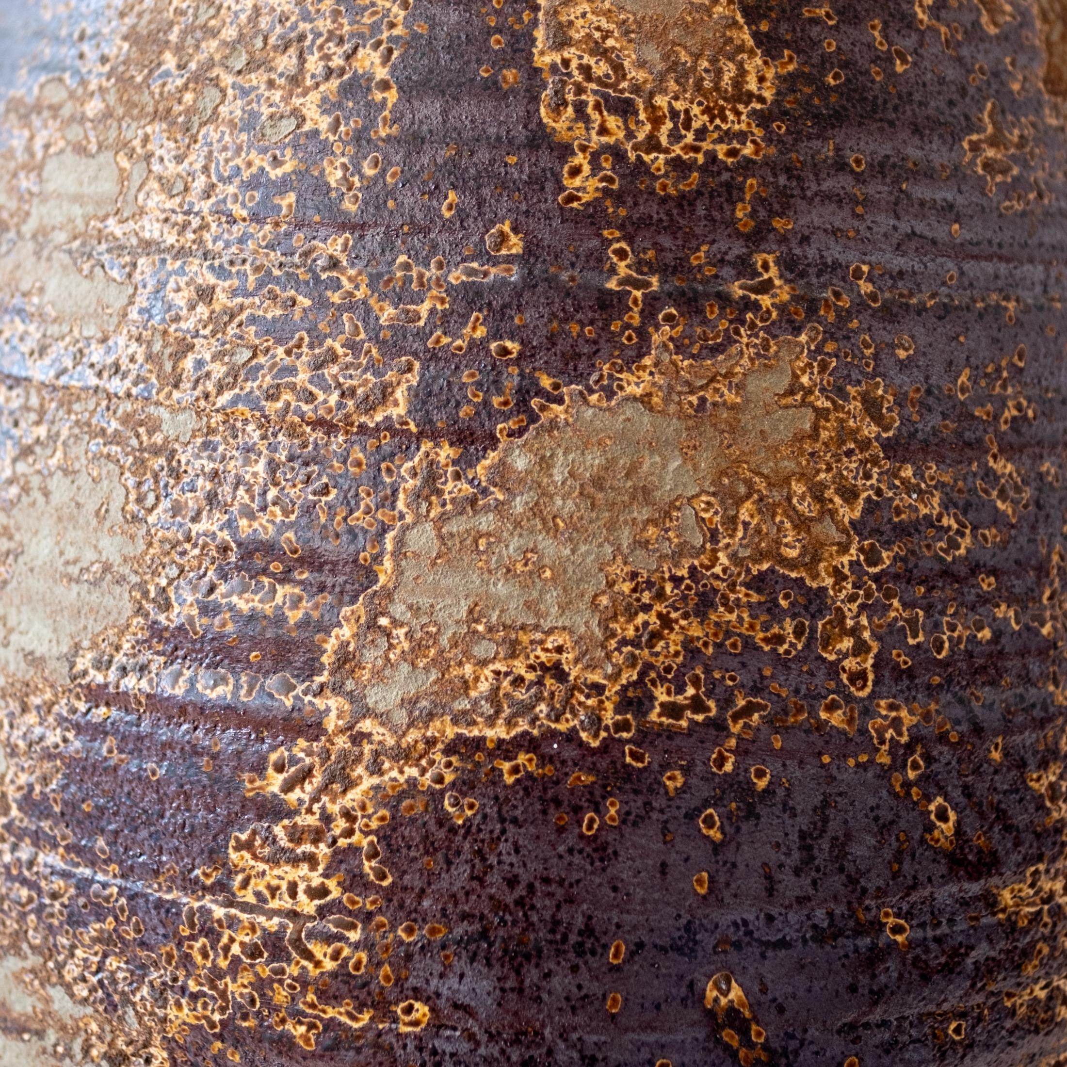 Mid-Century Modern Large Japanese Ceramic Weed Pot Vase Signed