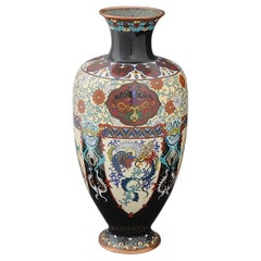 Large Japanese Cloisonne Enamel Dragon Vase