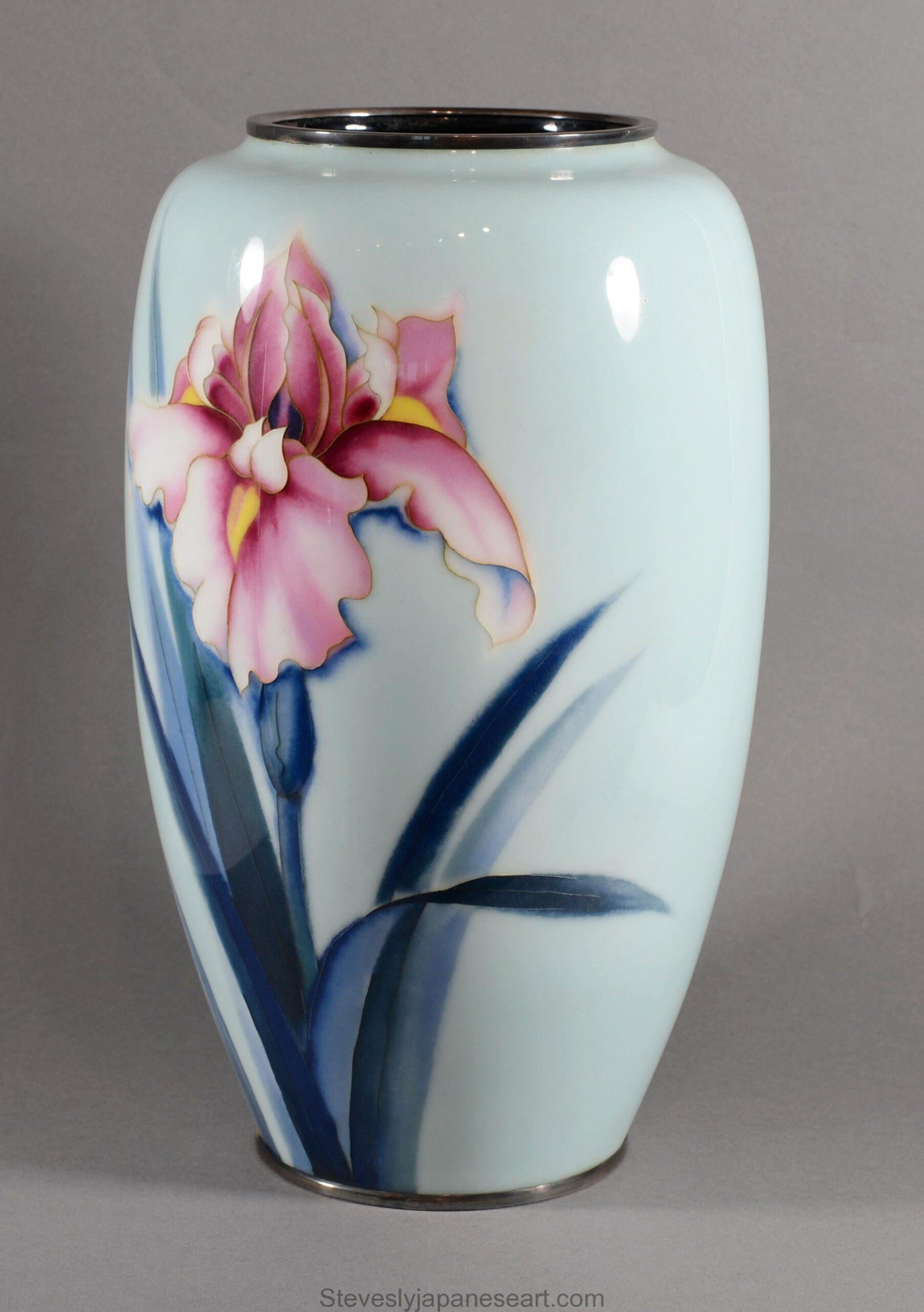 Grand vase japonais en émail cloisonné de la société Ando en vente 1