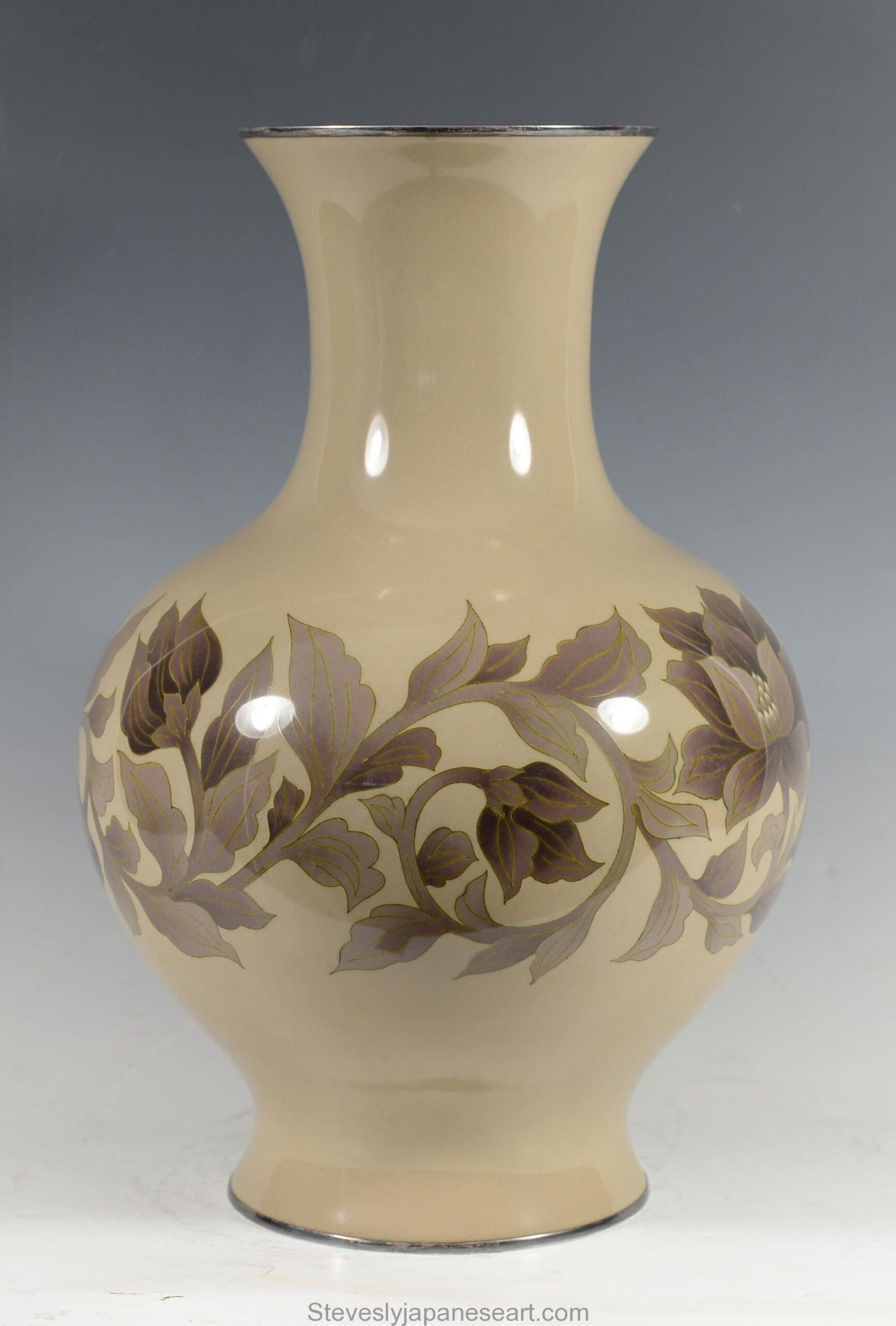 20th Century Large Japanese Cloisonne Enamel Vase By Ando Company 