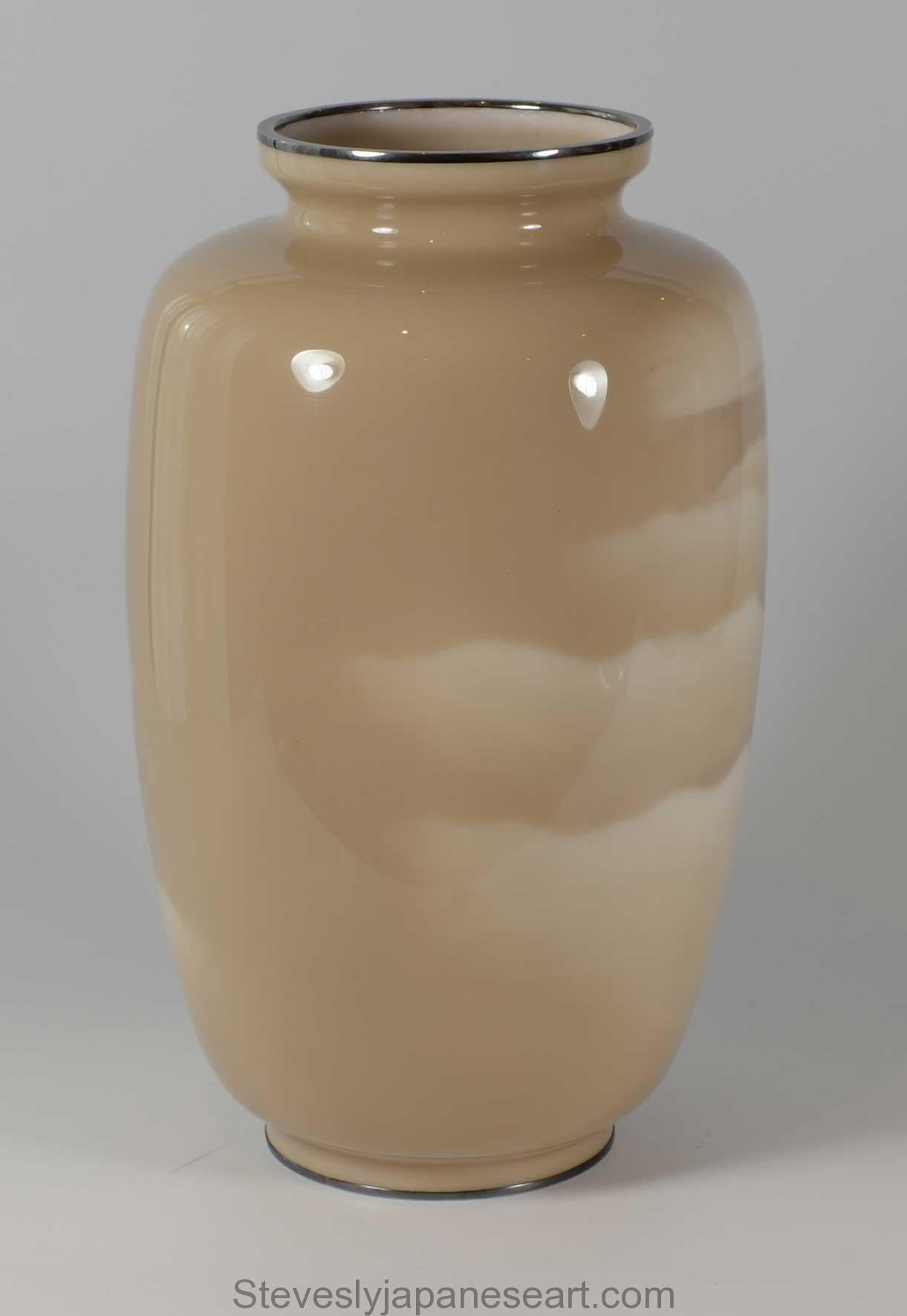 20th Century Large Japanese Cloisonne Enamel Vase – Mt Fuji – Ando Company   For Sale