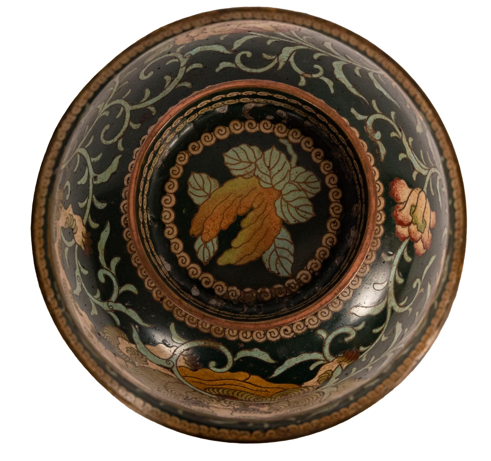 19th Century Large Japanese Cloisonné Meiji Bowl