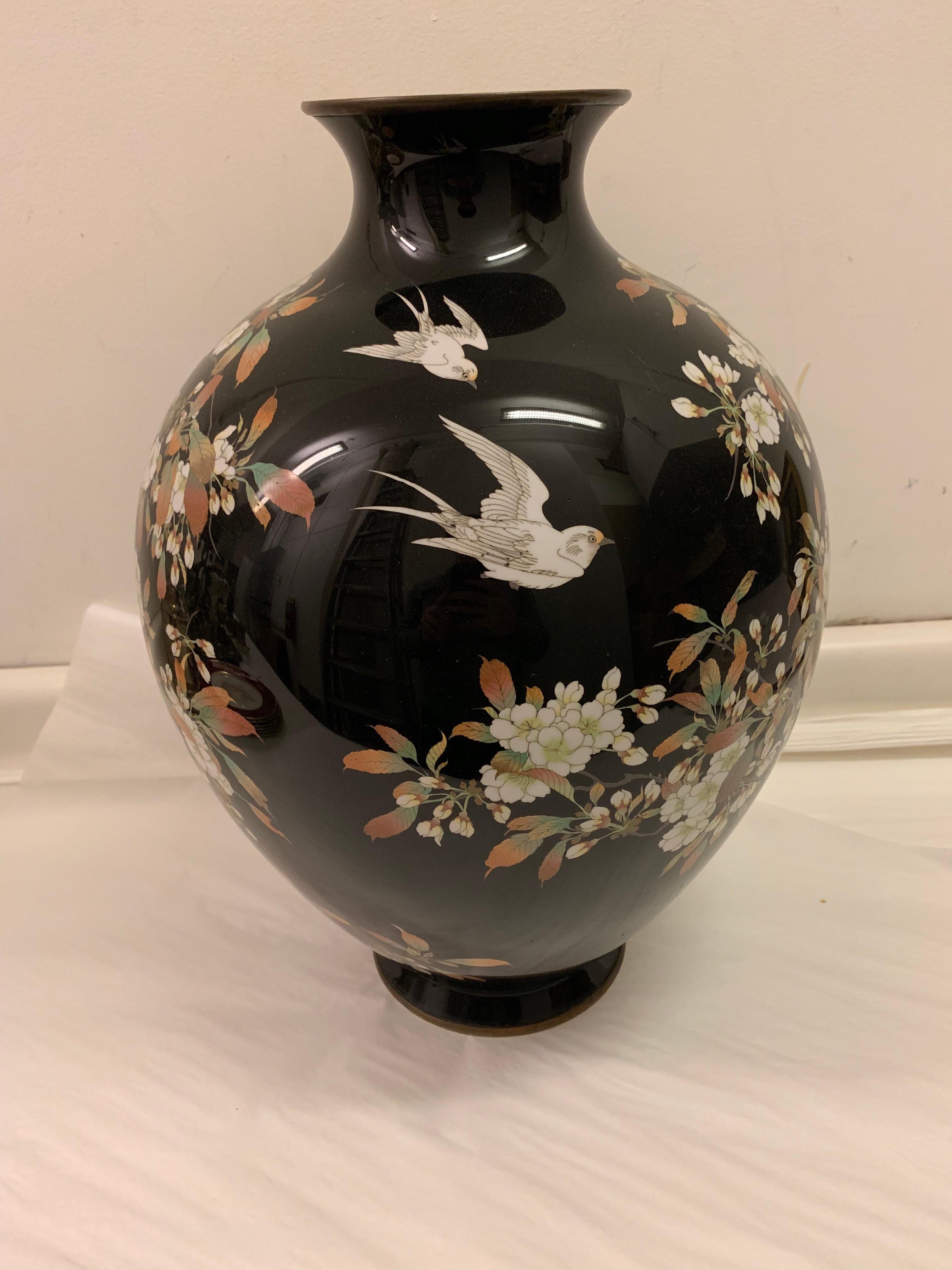 Große japanische Cloisonné-Vase:: um 1900 6