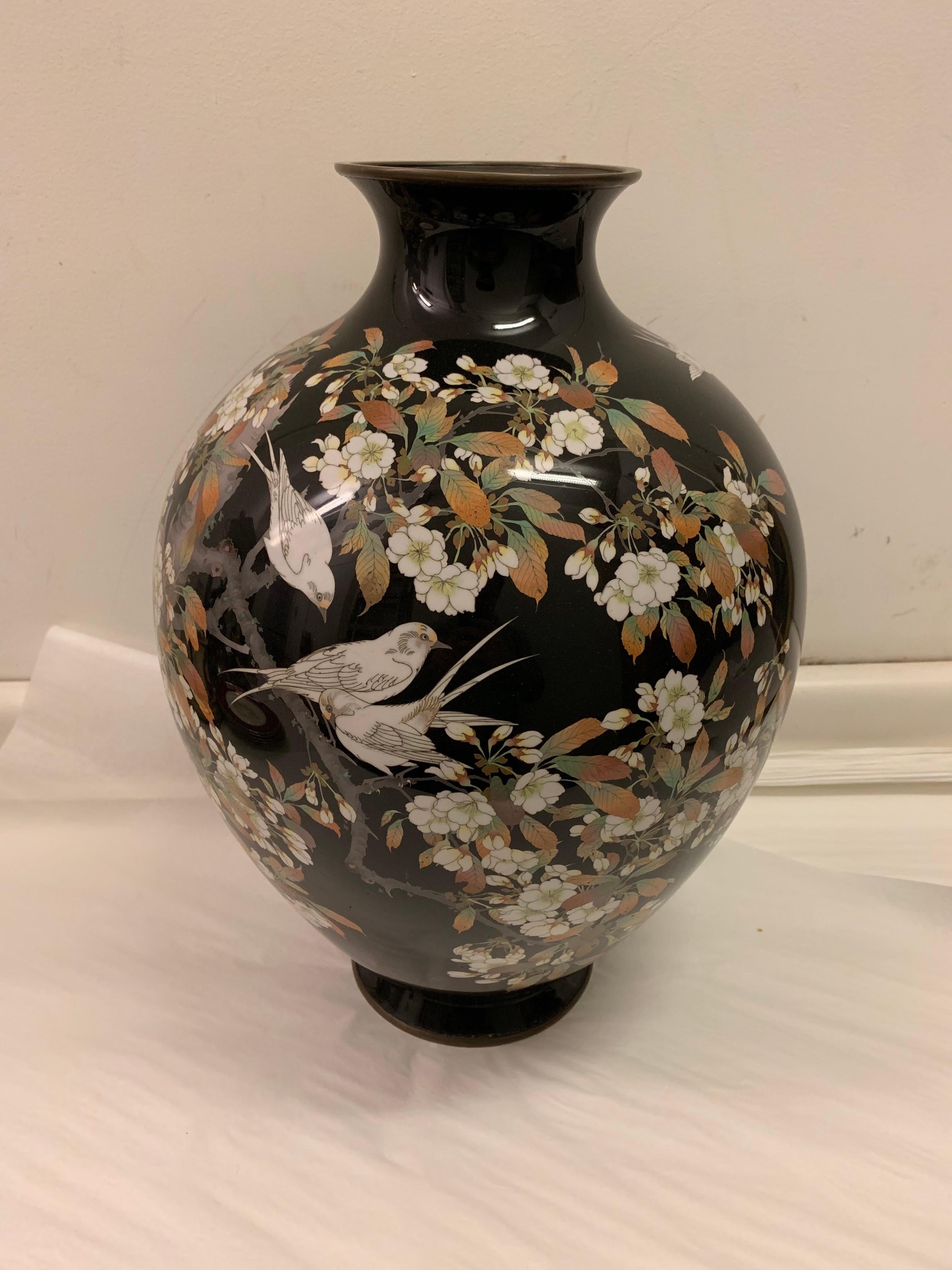 Große japanische Cloisonné-Vase:: um 1900 3