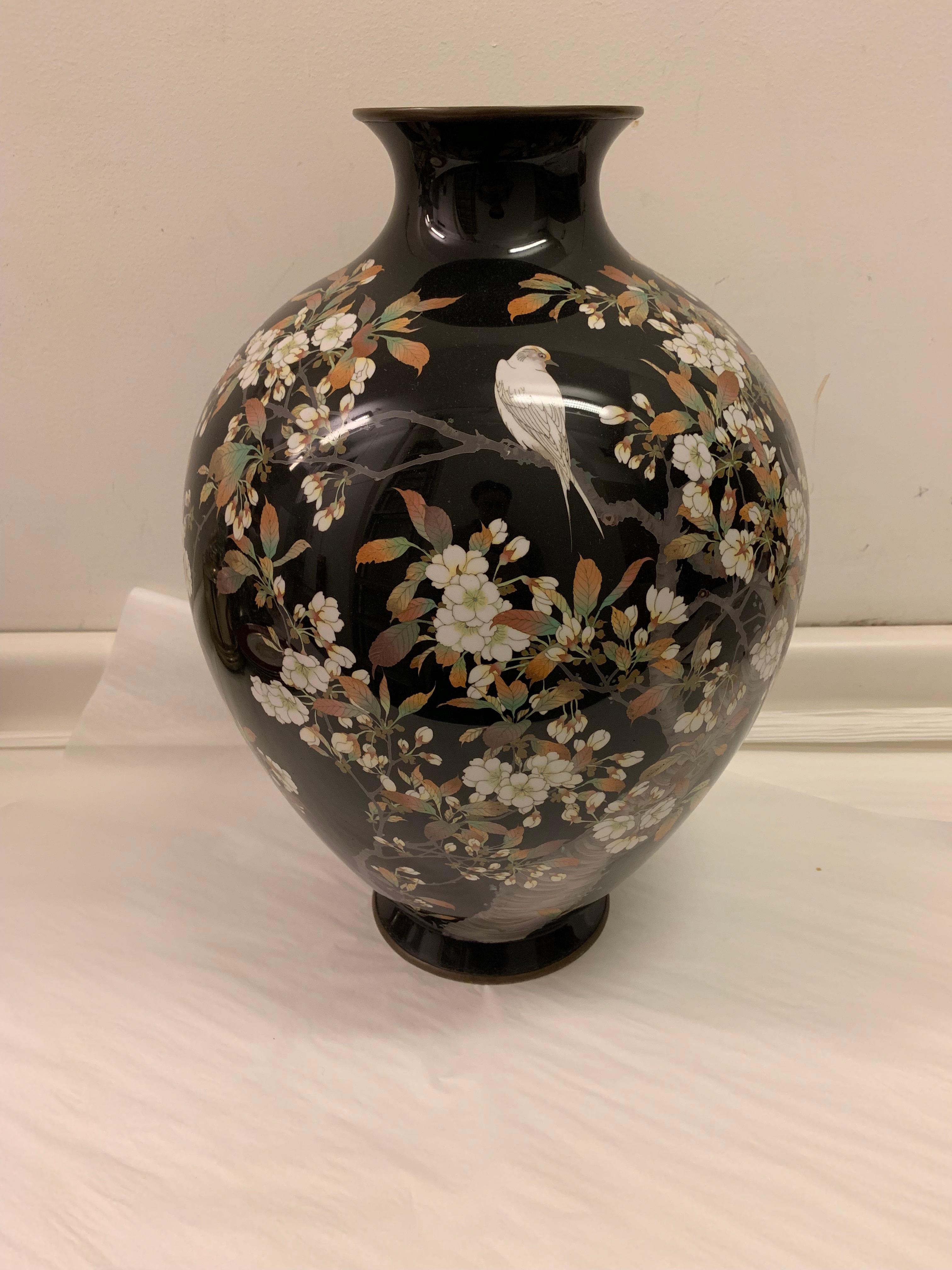 Große japanische Cloisonné-Vase:: um 1900 4