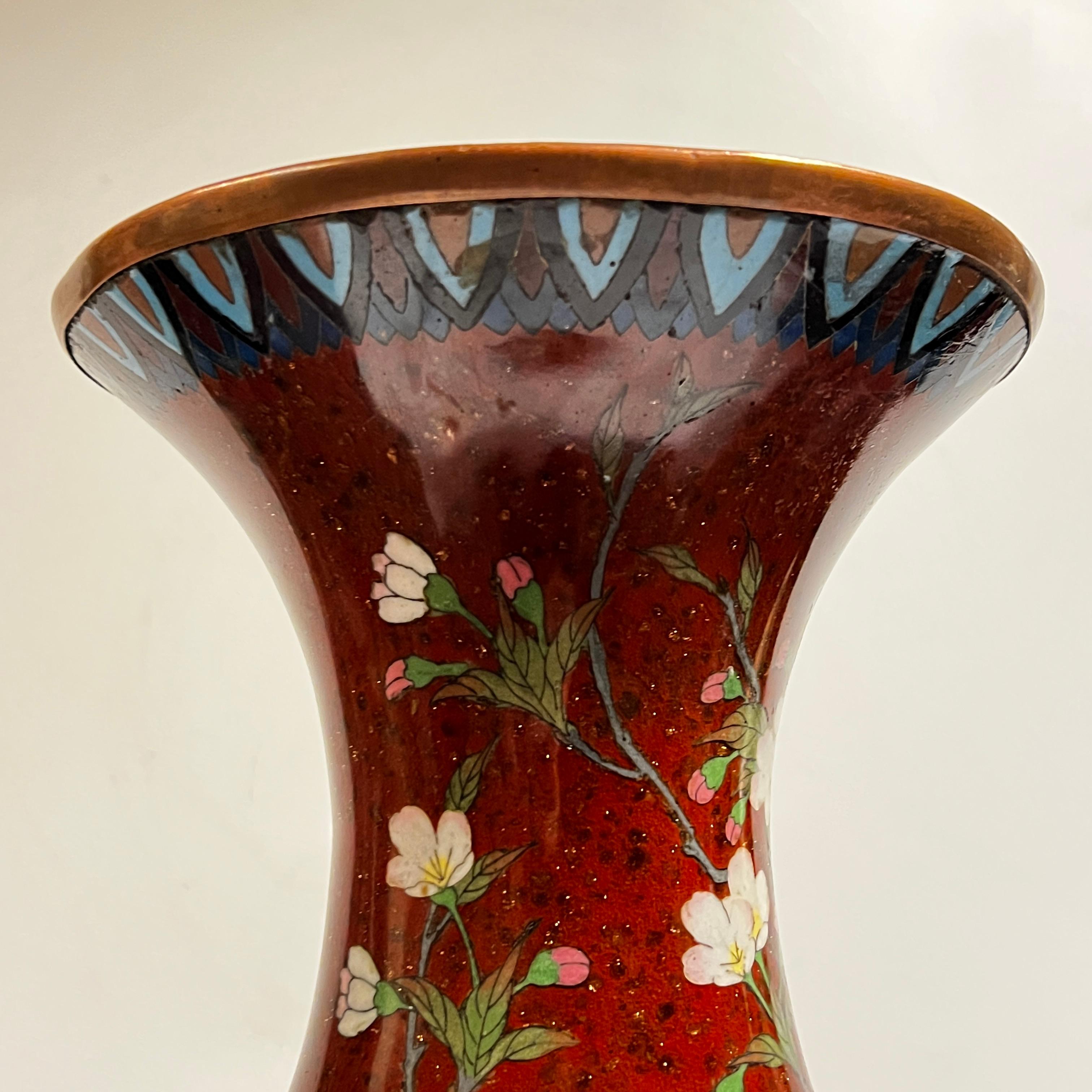 Large Japanese Cloisonne Vase For Sale at 1stDibs