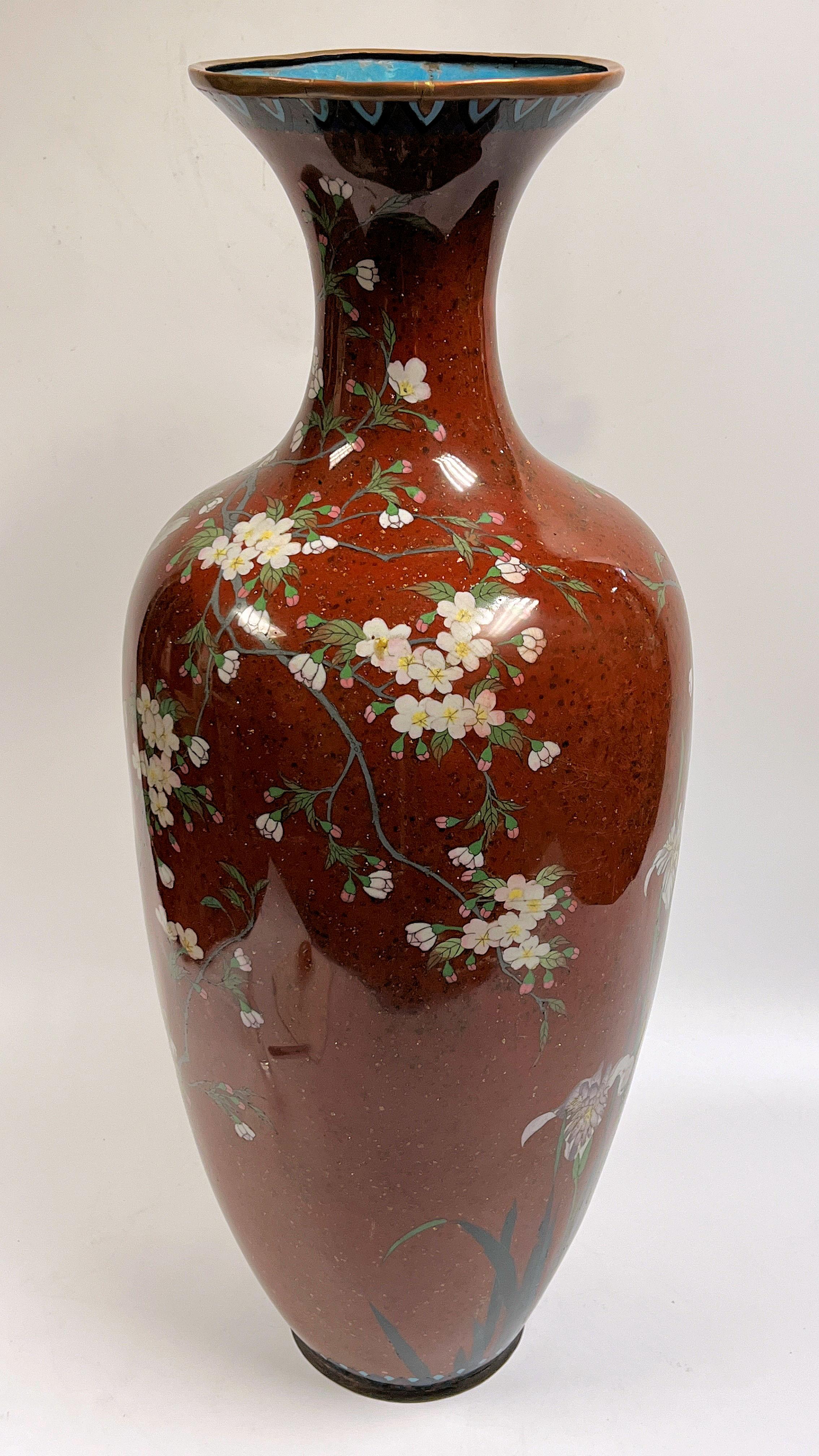 Large Japanese Cloisonne Vase In Good Condition In New York, NY