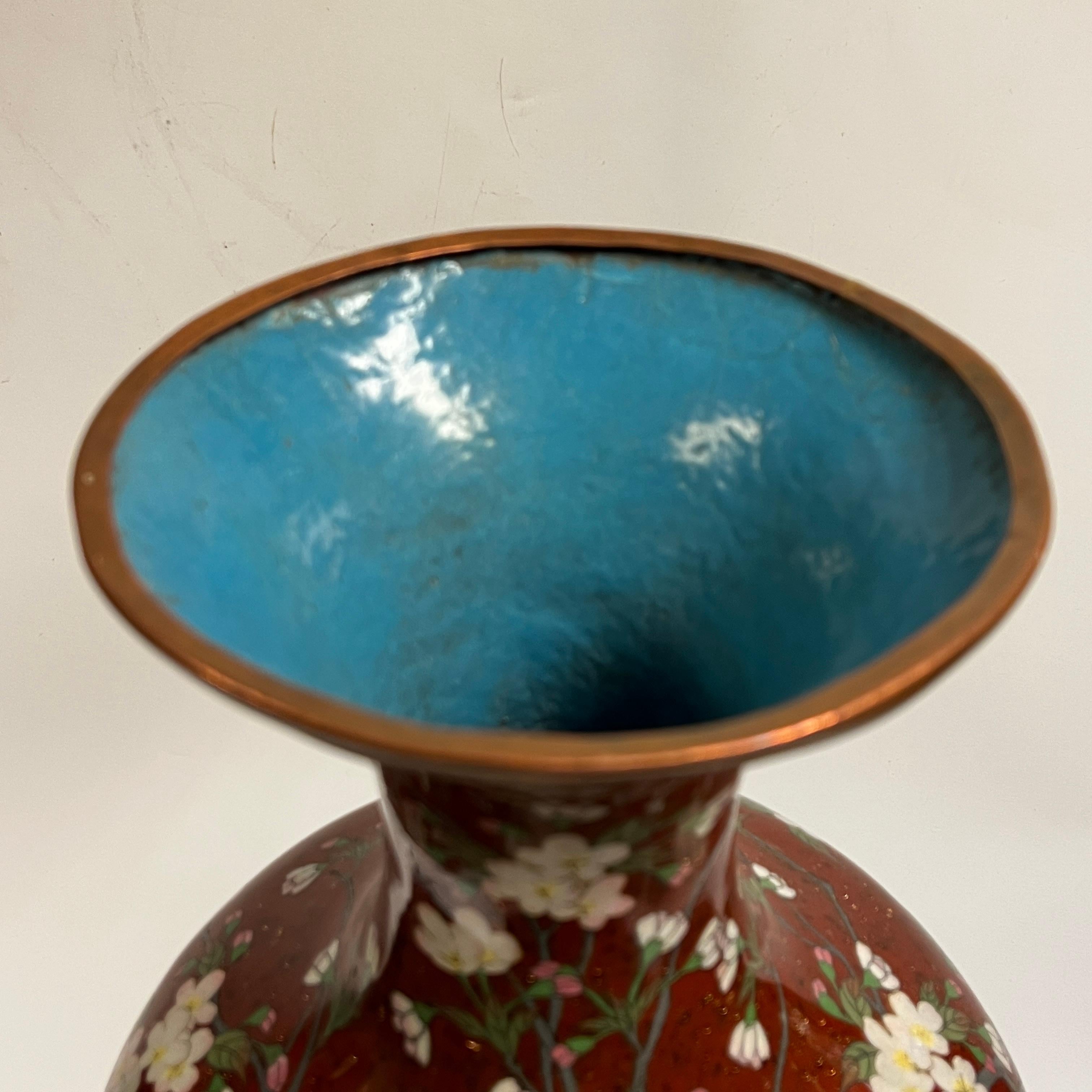 Enamel Large Japanese Cloisonne Vase