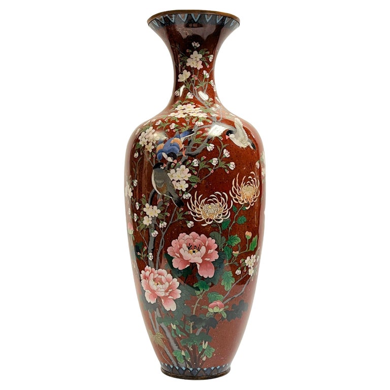 Large Japanese Cloisonne Vase For Sale at 1stDibs