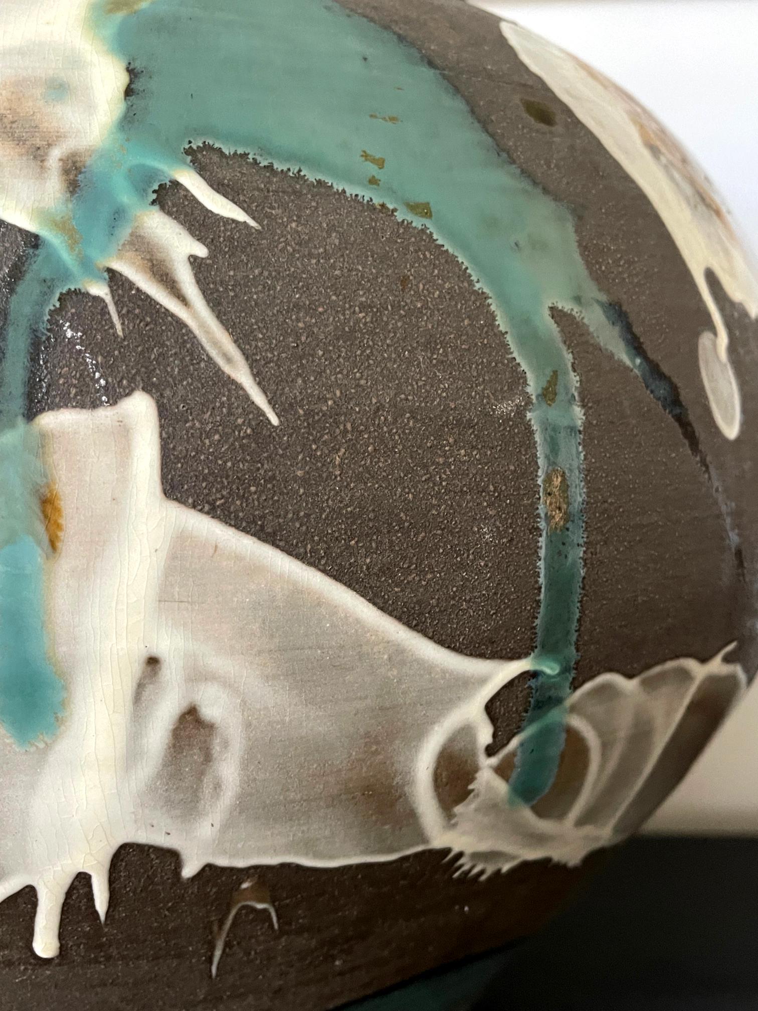 Groes zeitgenssisches japanisches Keramikgef aus Onda Yaki Kiln im Angebot 6
