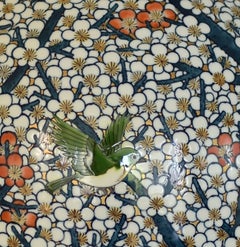 Large Japanese Contemporary Porcelain Vase Blue White by Master Artist